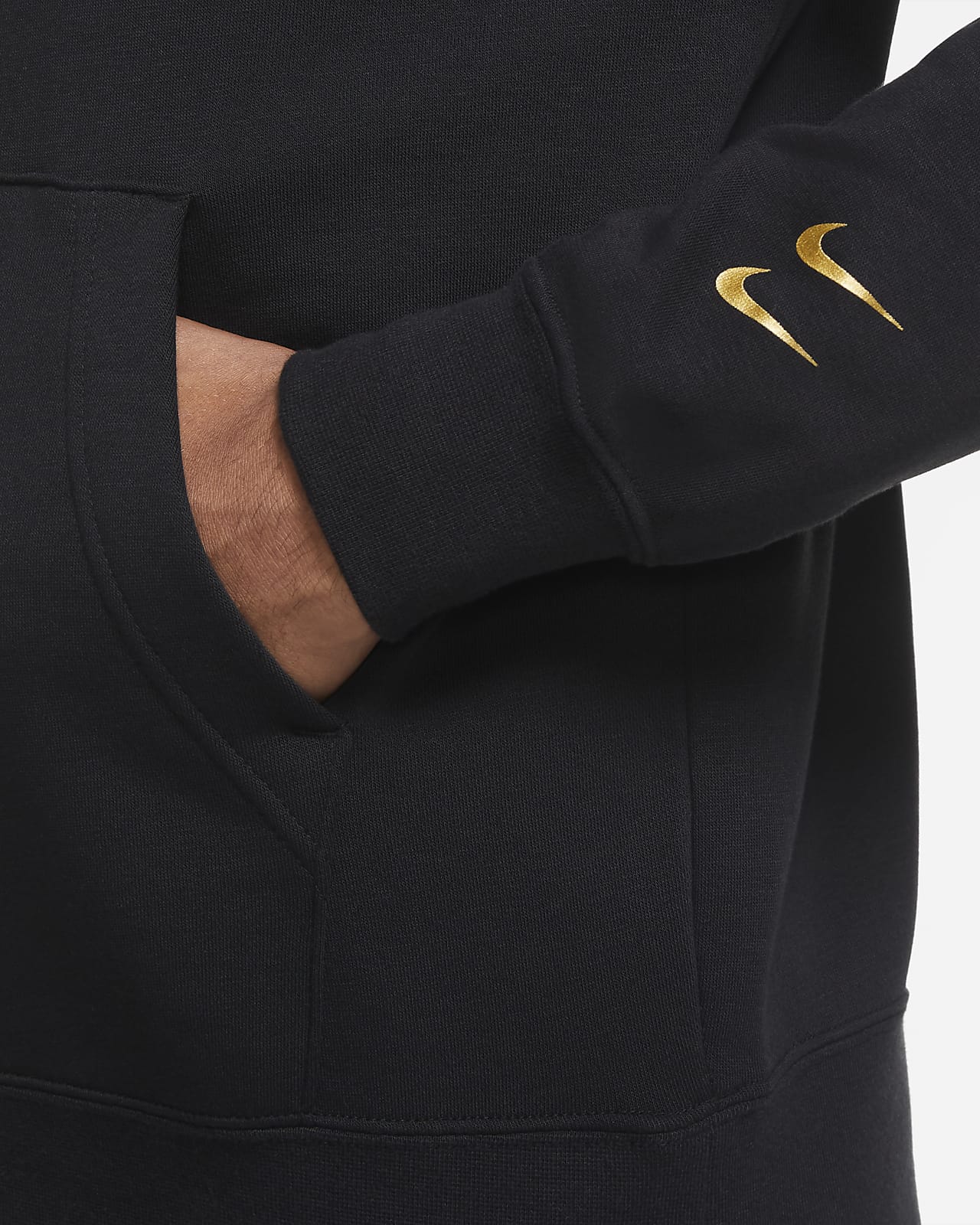 nike black and gold hoodie