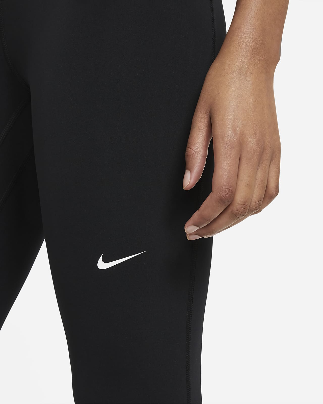 Nike Pro 365 Women's Black/White Mid-Rise Crop Leggings (CZ9803