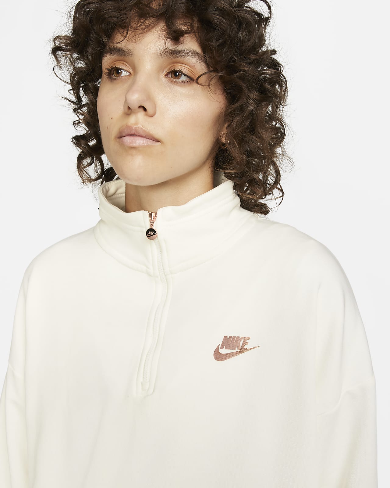 Nike Sportswear Sudadera con cremallera de 1/4 de tejido Fleece - Mujer.  Nike ES