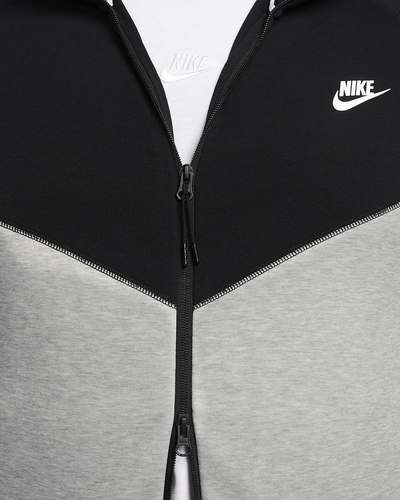 Casaco Nike Sportswear Tech Fleece Hoodie Grey Heather-Black-White
