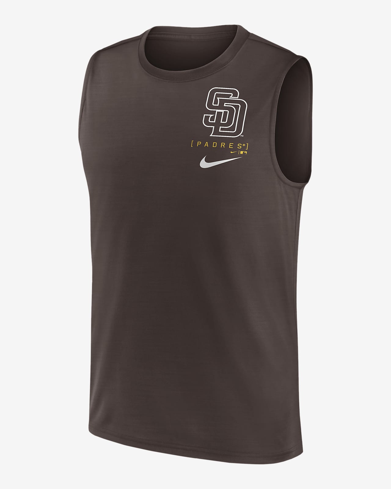 Camiseta sin mangas Nike Dri-FIT de la MLB para hombre San Diego Padres Large Logo