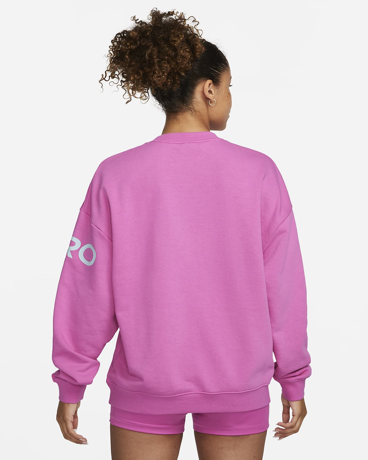 NWT Nike Drifit Womens Graphic Get Fit Crewneck Sweatshirt Size 2X Pink  White