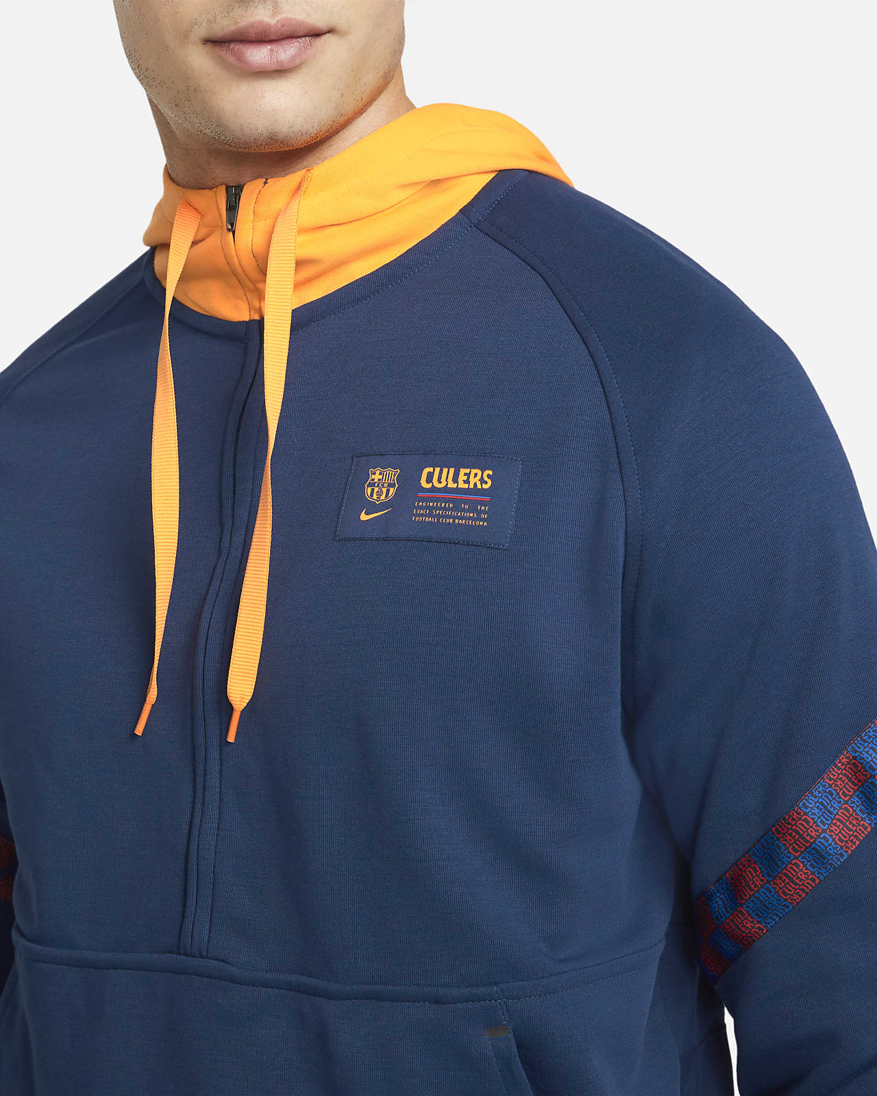 FC Barcelona Sudadera con capucha de fútbol para viaje con media cremallera  Nike Dri-FIT - Hombre. Nike ES