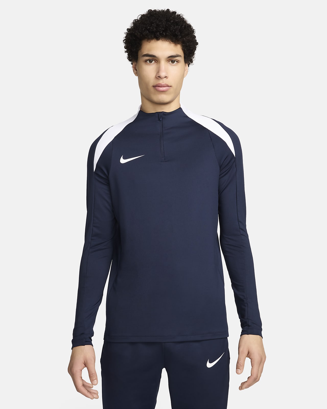 Camisola de treino de futebol com fecho até meio Dri-FIT Nike Strike para homem