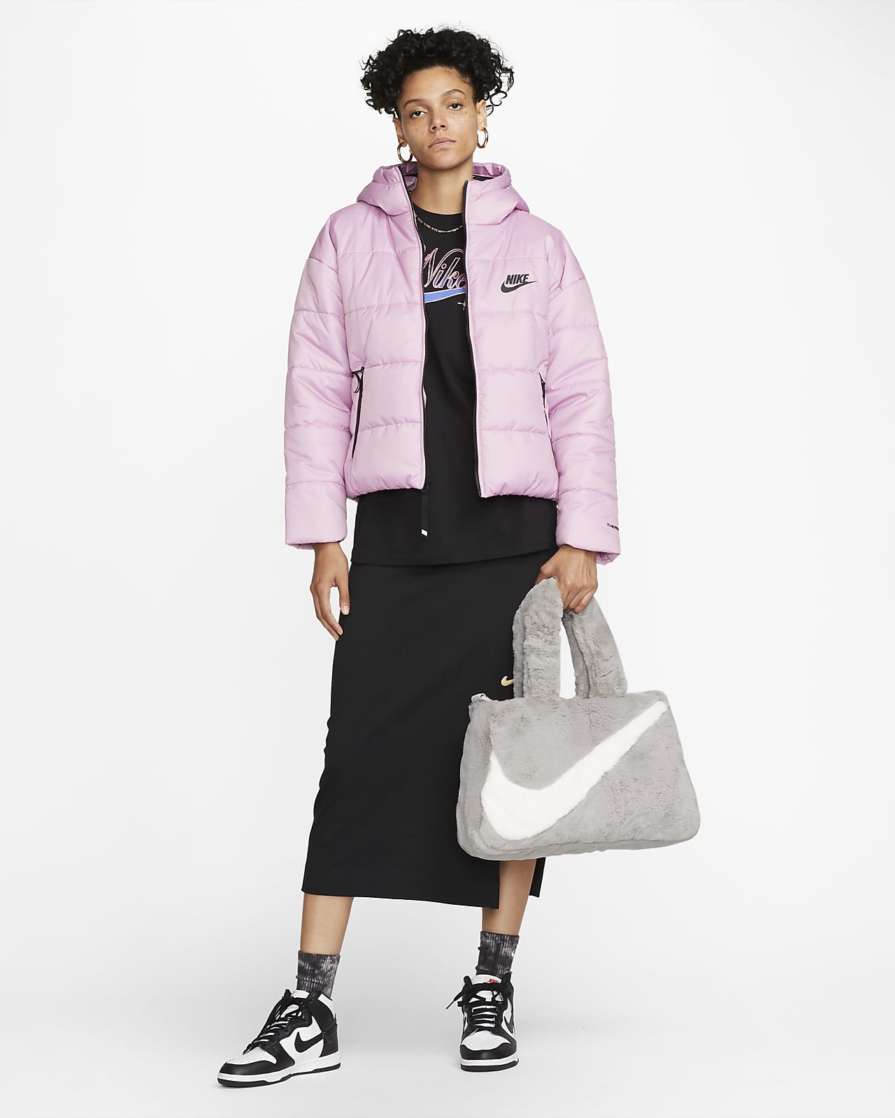 nike nsw nike faux fur jacket