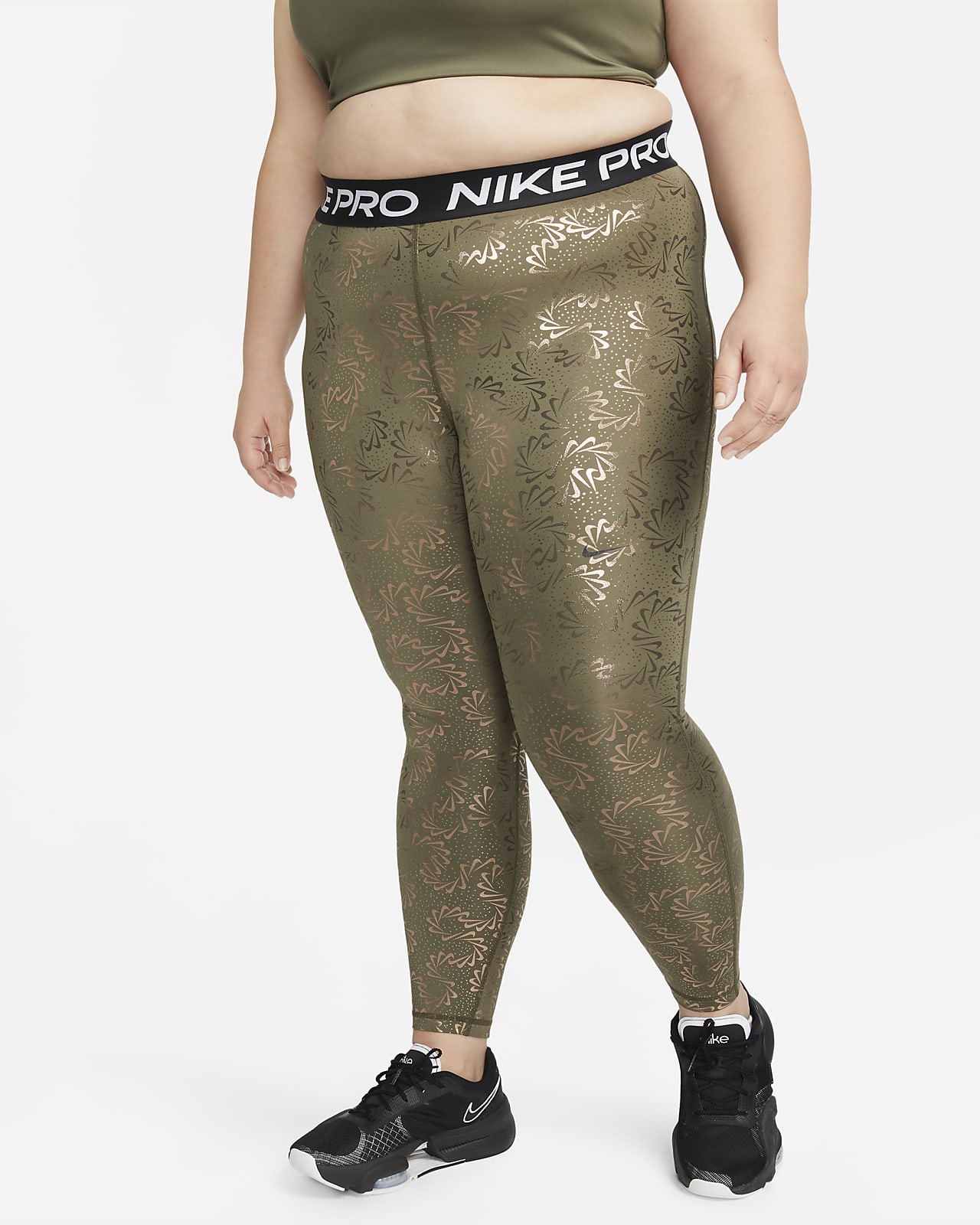 Buigen circulatie groot Nike Pro Women's Mid-Rise Allover Print Leggings (Plus Size). Nike.com