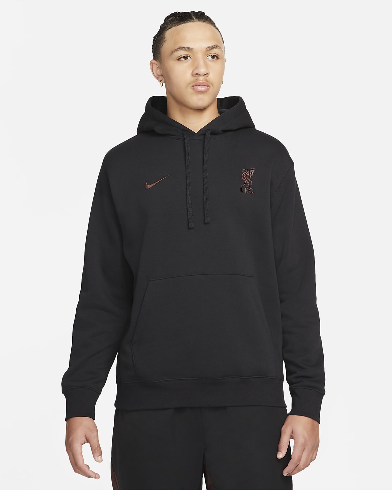 Liverpool FC Mens Grey Zip Through Fleece Sweater LFC Official