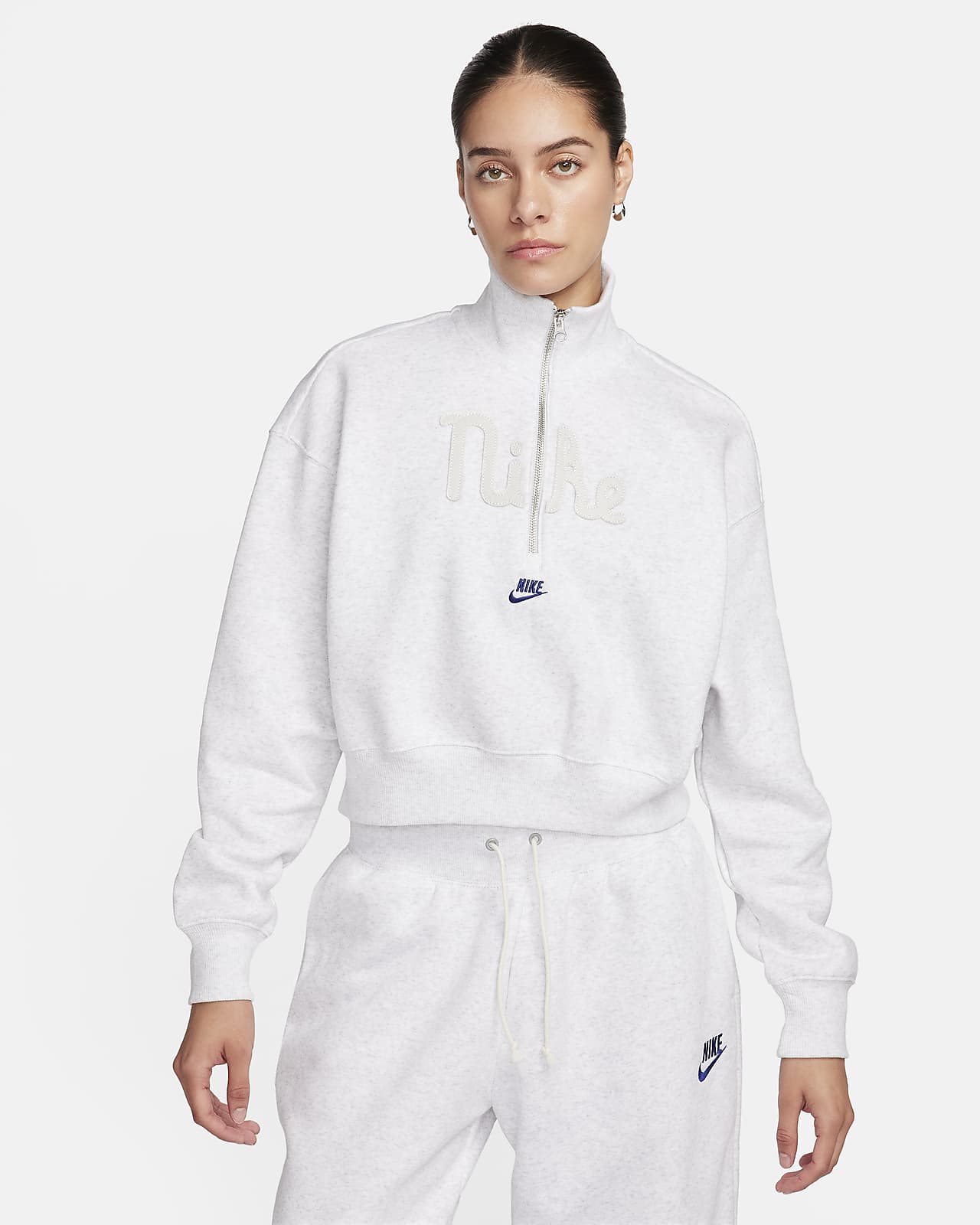 Nike Women's Sportswear Collection Essentials Crew Fleece Crop Sweatshirt,  Oversized