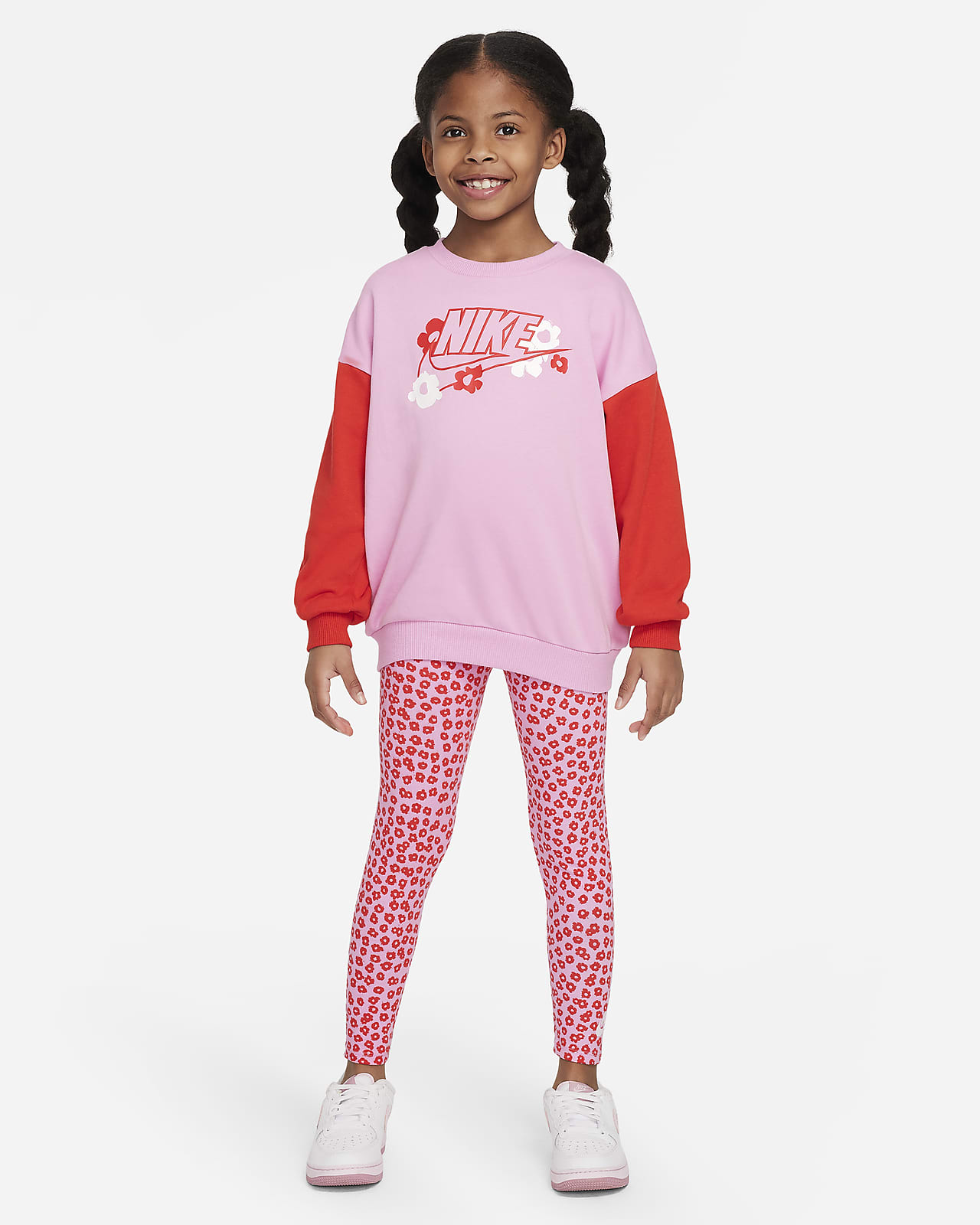 Nike Floral Younger Kids' Crew and Leggings Set. Nike IE