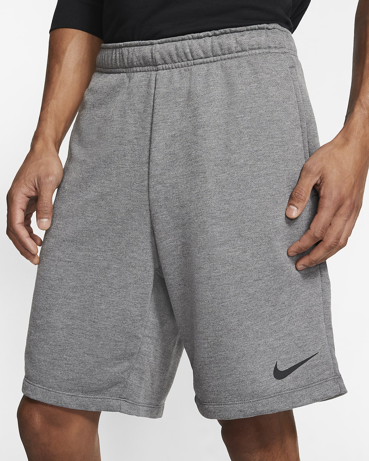 Nike Training Dri-FIT Fleece shorts in grey