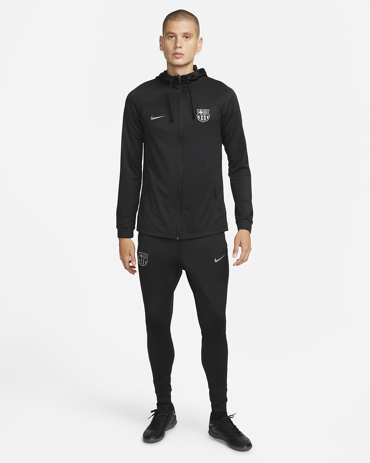 FC Barcelona Strike Nike Dri-FIT Erkek Kapüşonlu Futbol Eşofmanı