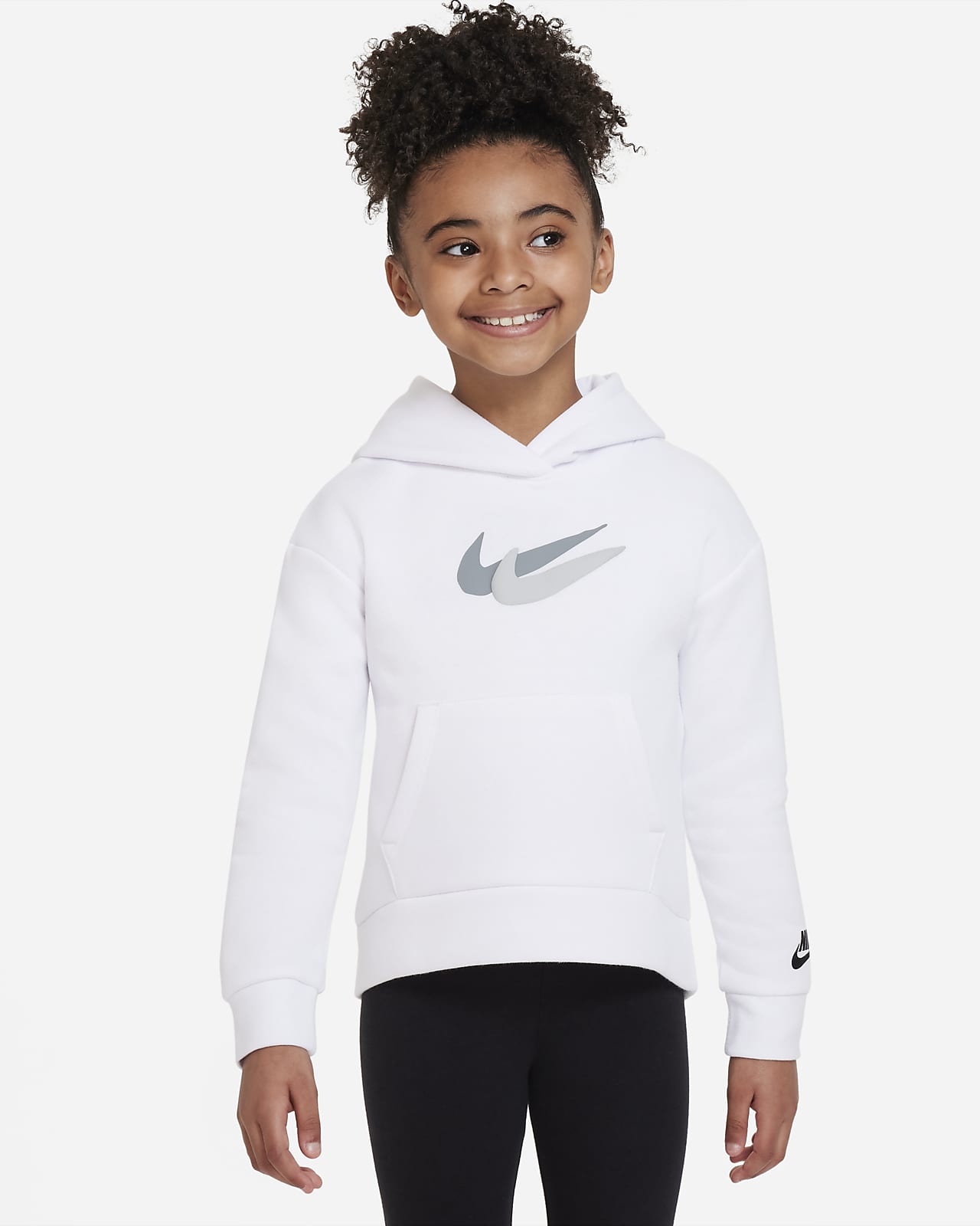 Nike-pullover-hættetrøje i fleece til mindre børn. Nike