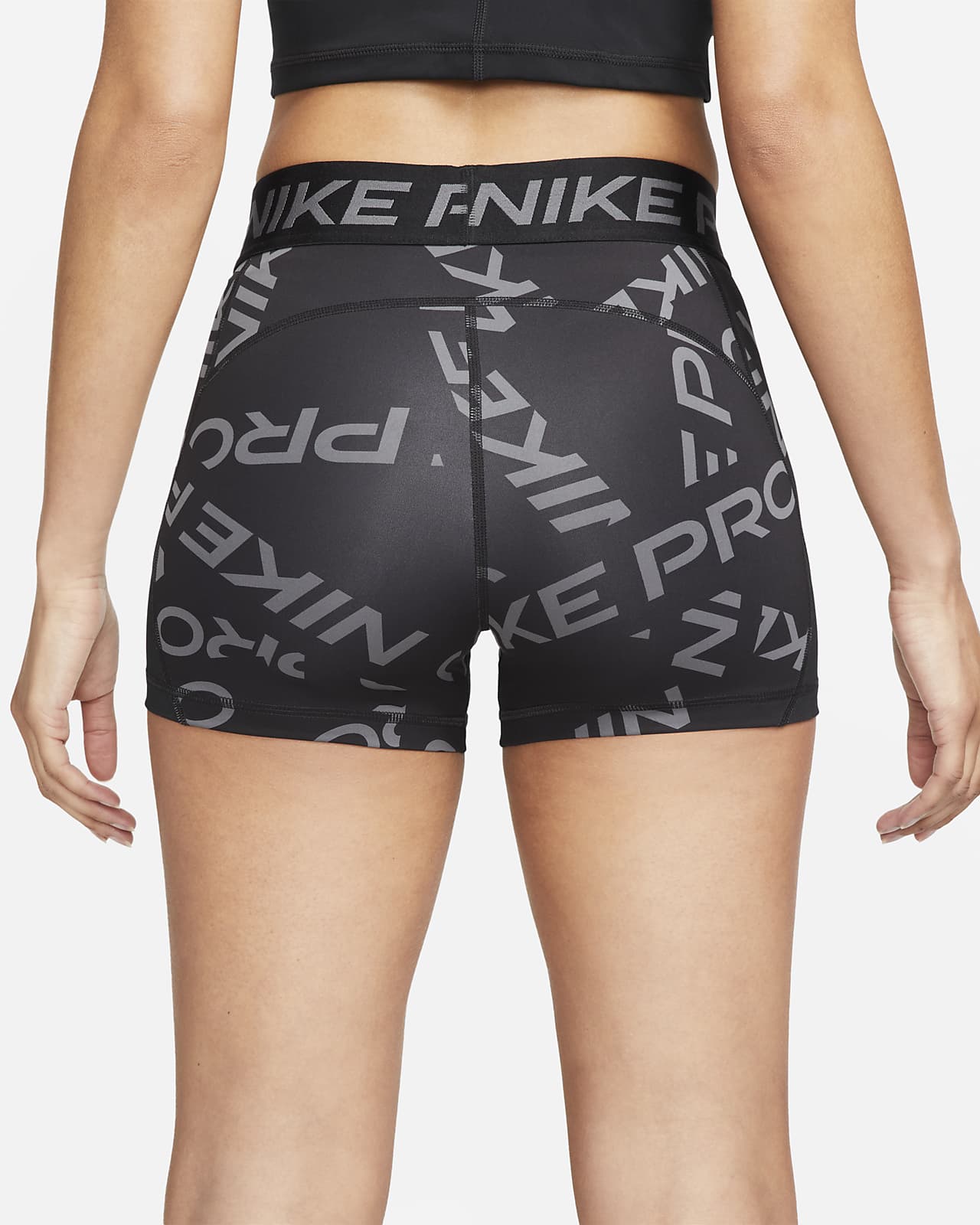 Nike Pro Women's Mid-Rise 3 Printed Shorts.
