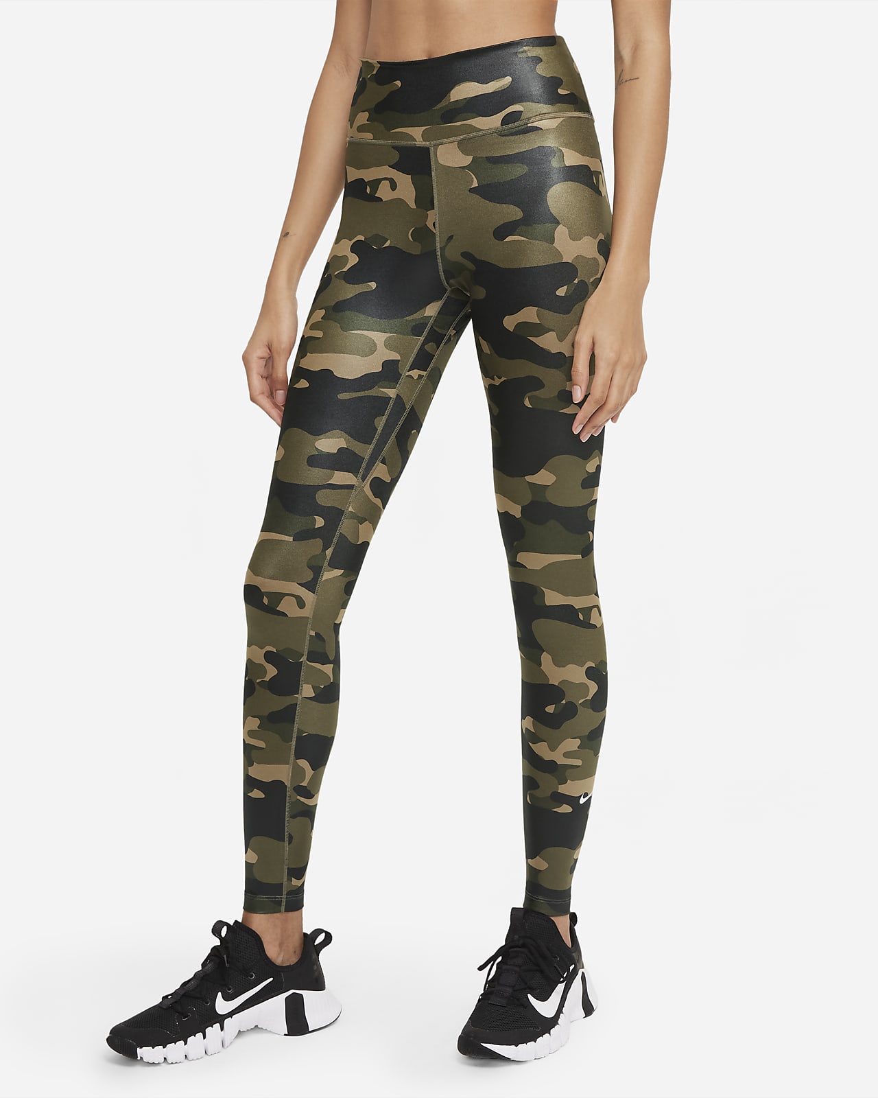 Women's Camo Mid-Rise Leggings Yoga Tights Workout Fitness Activewear Gym