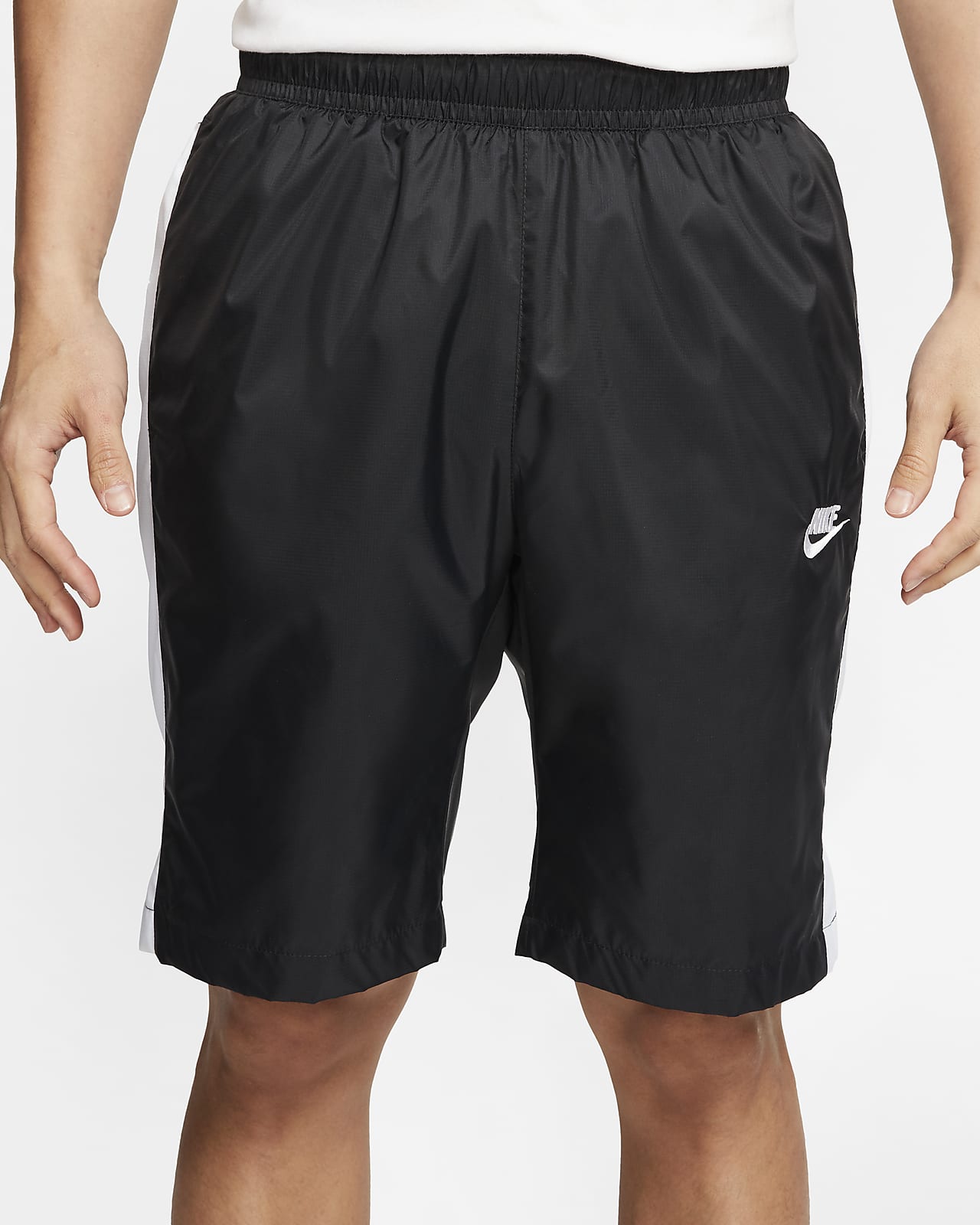 black nike track shorts