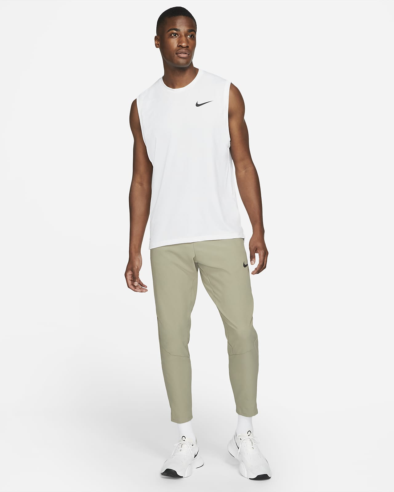 Nike Pro Dri-FIT Logo Men's Training Tank - White/Black