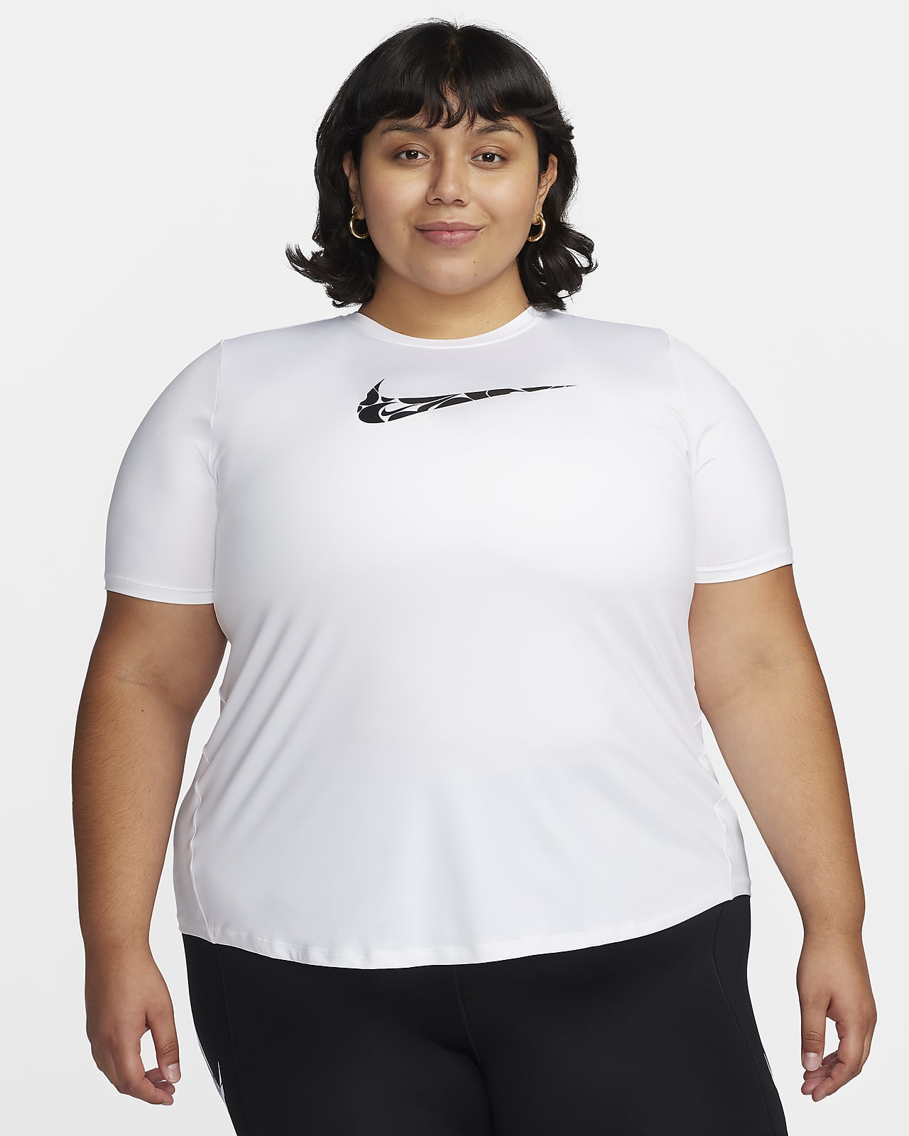 Nike One Swoosh Dri-FIT hardlooptop met korte mouwen voor dames (Plus Size)