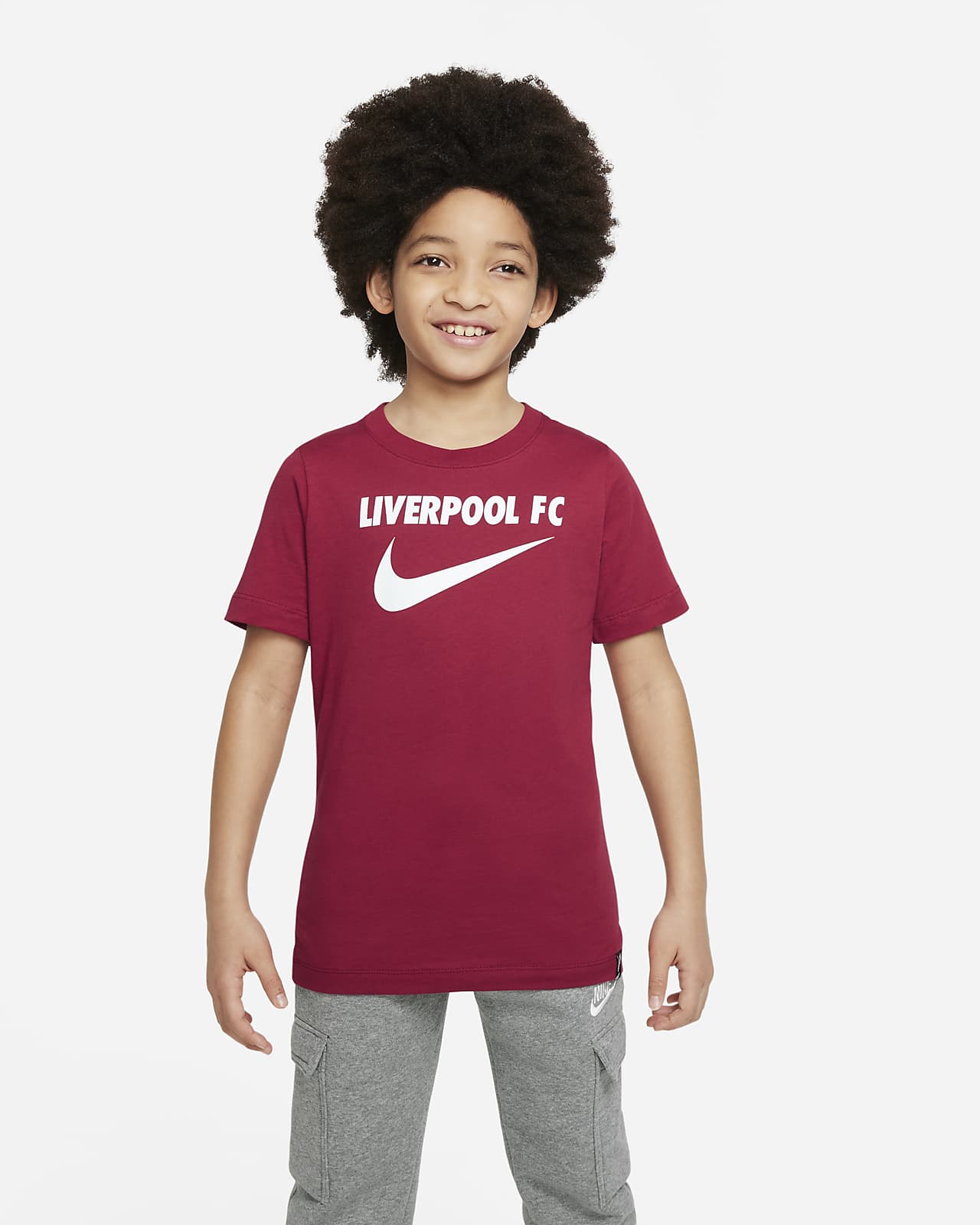 Liverpool F.C. Swoosh Older Kids' Football T-Shirt