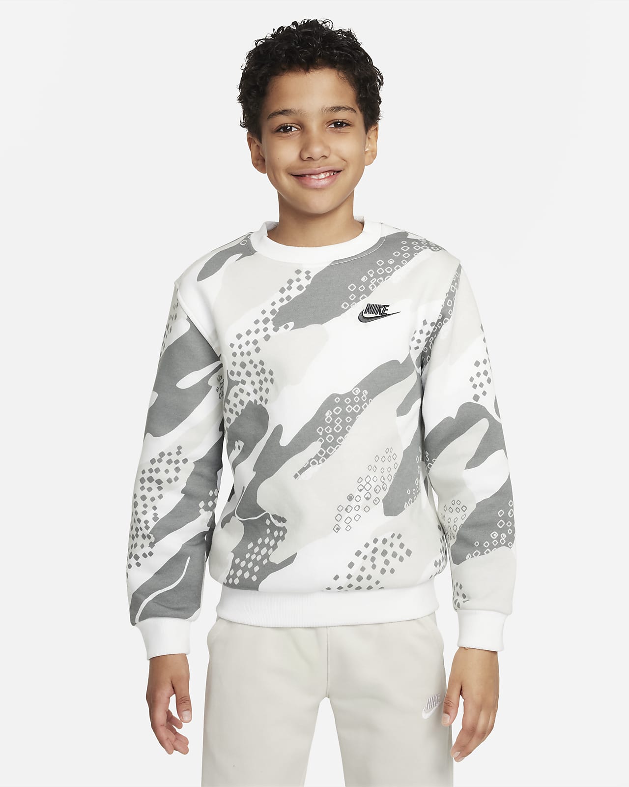 Sportswear Club Sweatshirt. Kids\' Nike Big Fleece