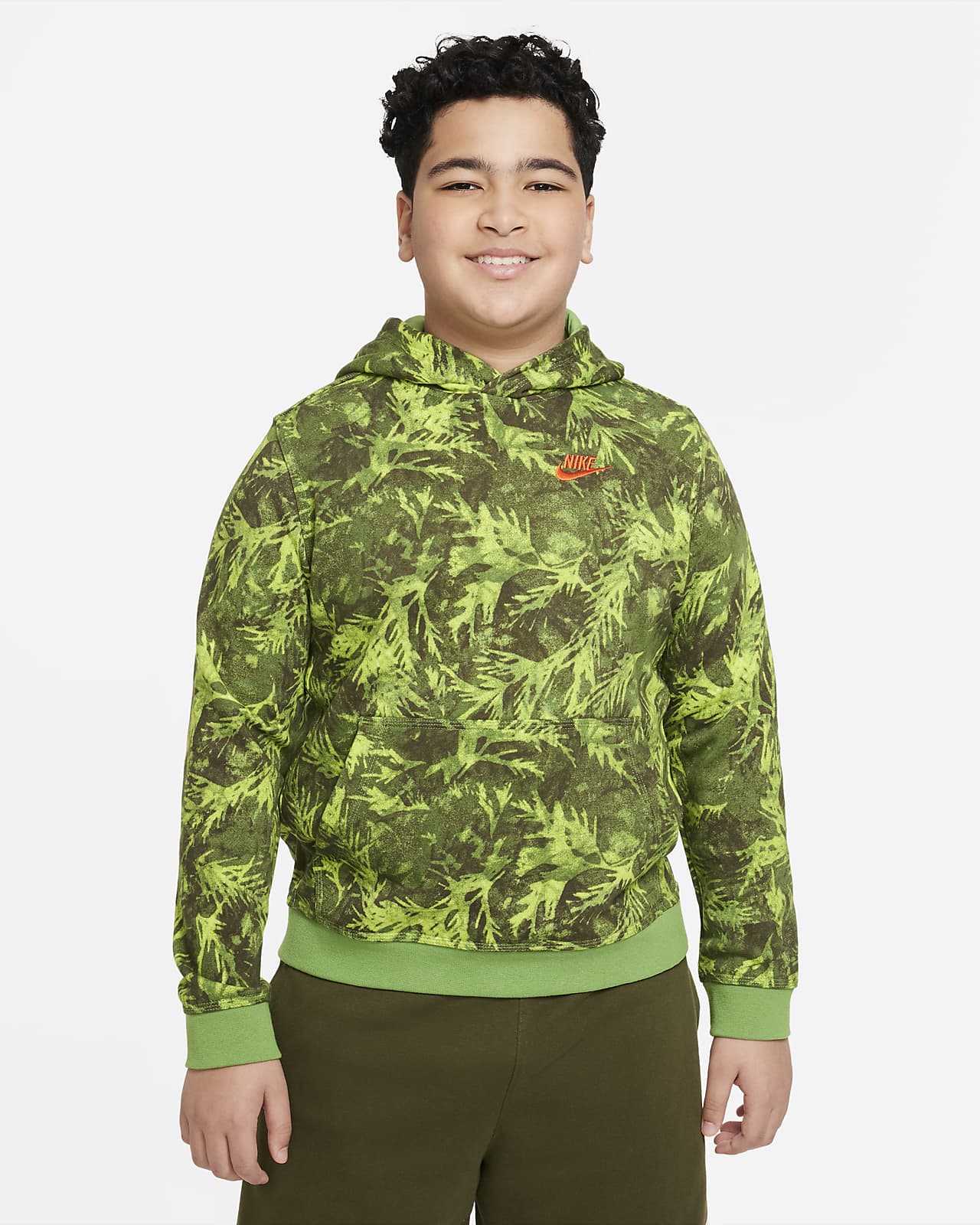 Nike Sportswear Big Kids' (Boys') Printed French Terry Hoodie (Extended Size)