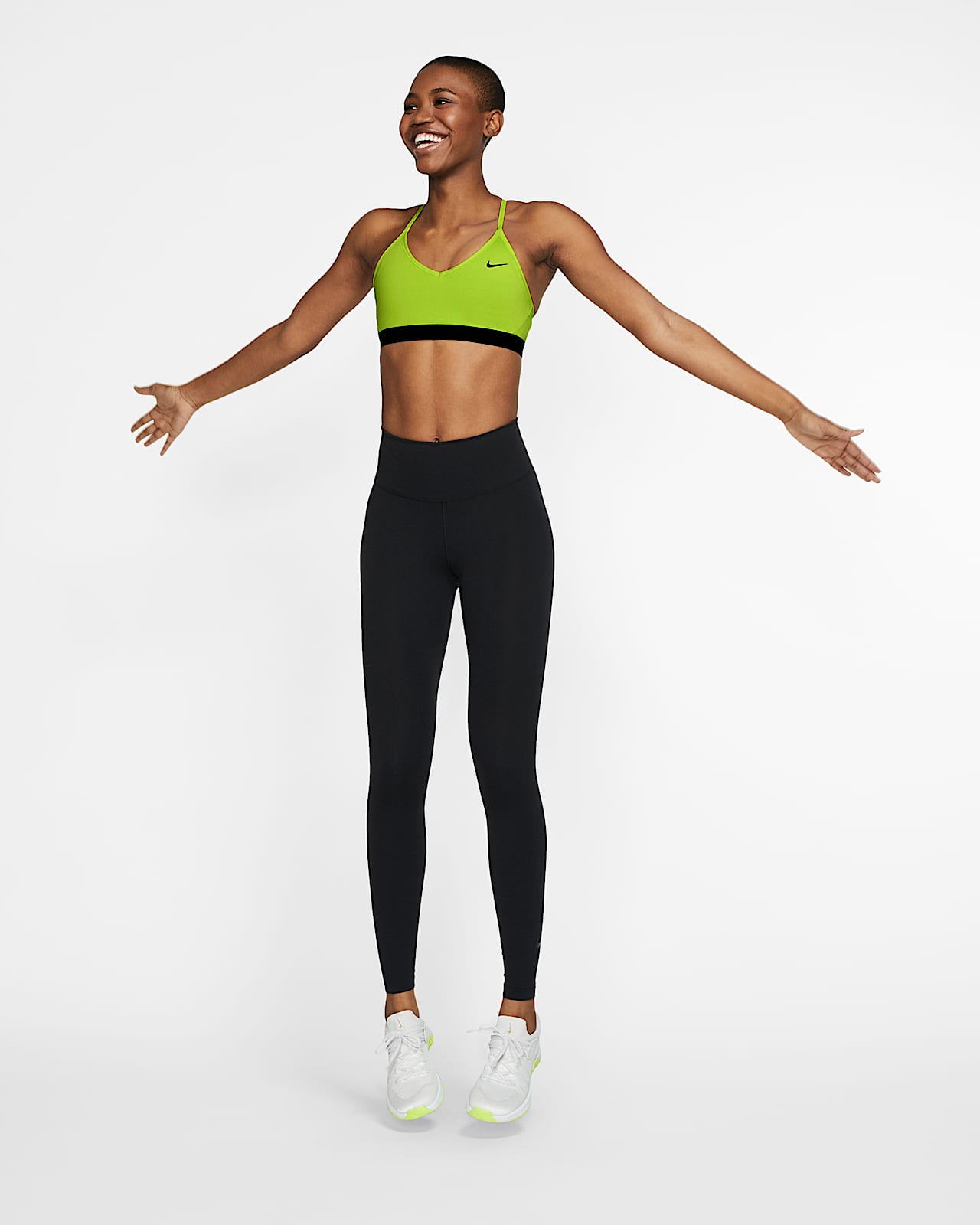 nike women's indy striped light support sports bra