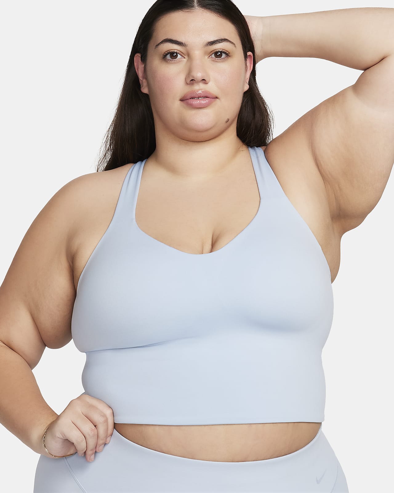 Camiseta de tirantes con bra deportivo de baja sujeción con almohadillas para mujer (talla grande) Nike Alate