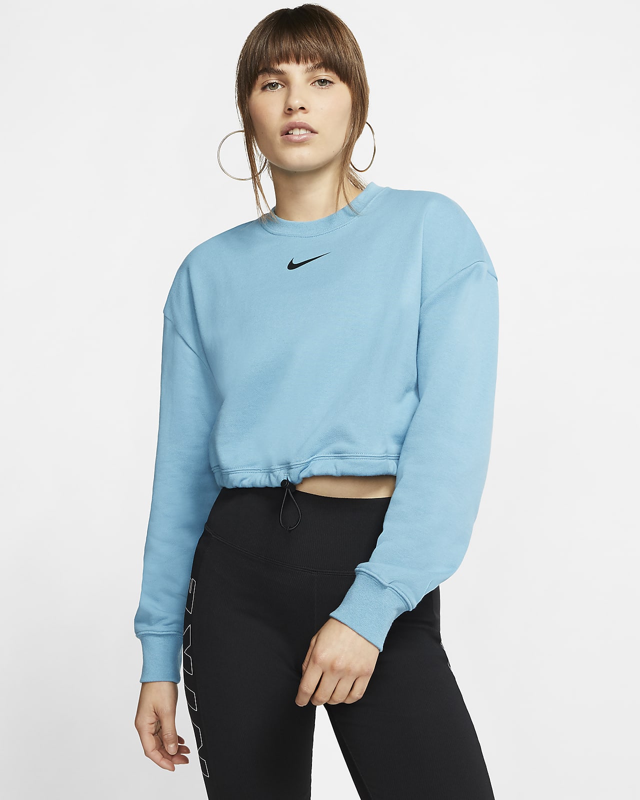 Nike Sportswear Swoosh Damen-Rundhalsshirt aus French-Terry