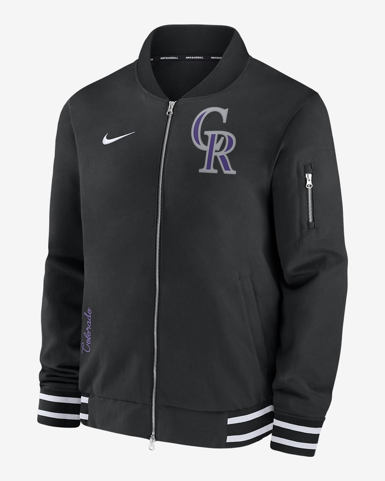 Colorado Rockies Authentic Collection Men's Nike MLB Full-Zip Bomber Jacket