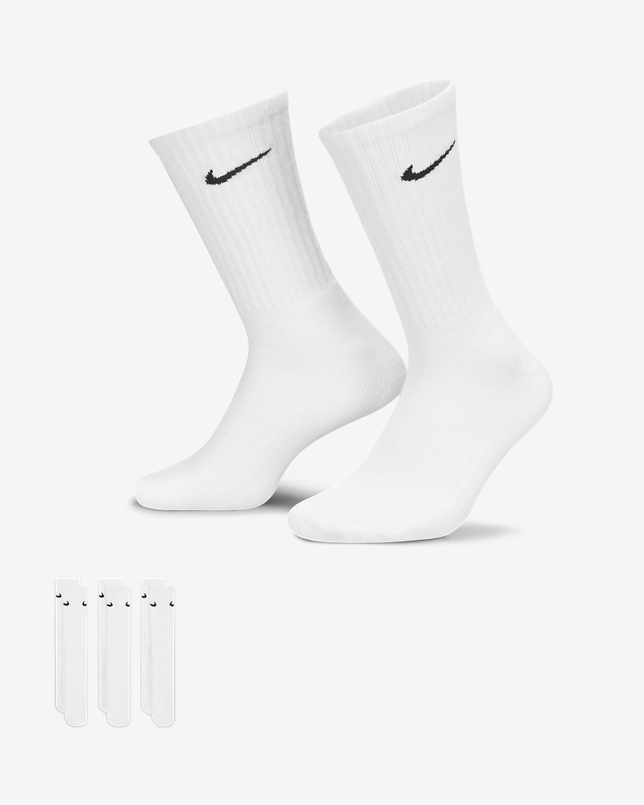 Κάλτσες προπόνησης μεσαίου ύψους Nike Cushioned (τρία ζευγάρια)