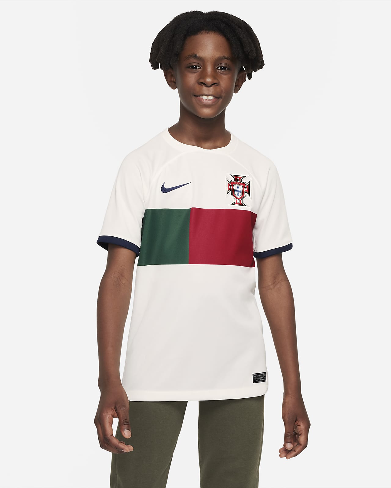 Fotbollströja Portugal 2022/23 Stadium (bortaställ) Nike Dri-FIT för ungdom