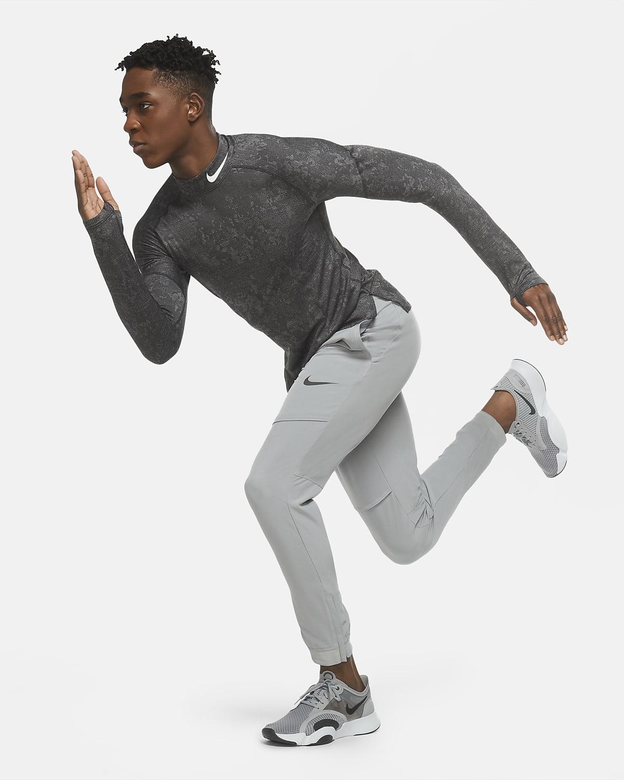nike therma men's mock neck top