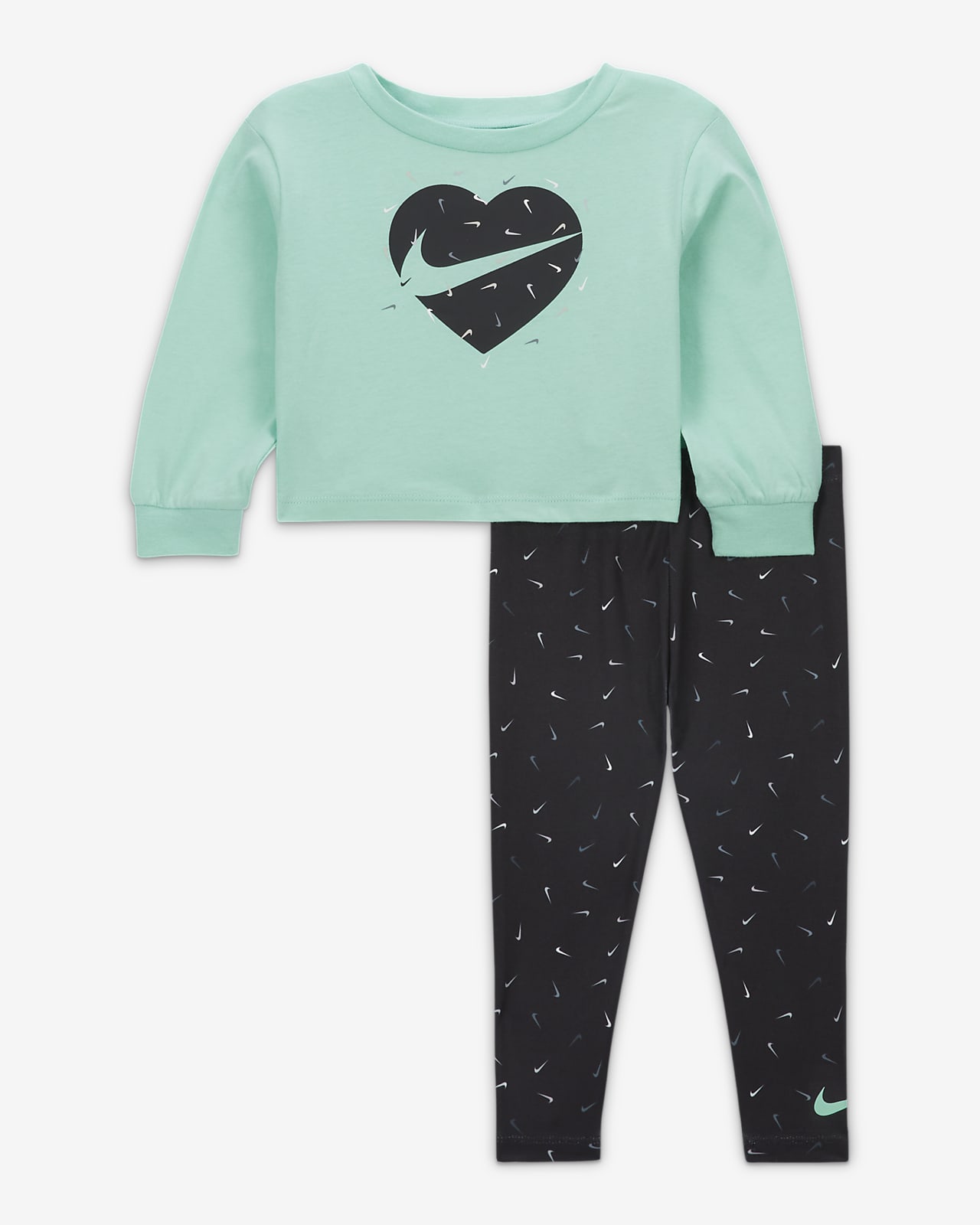 Teal Heart Foil Print Sweatshirt