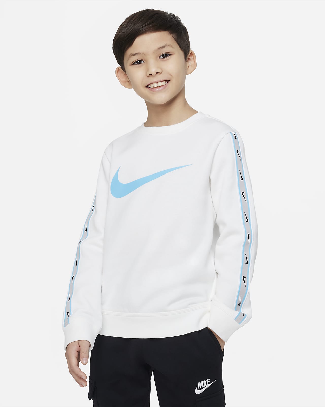 Nike Sportswear Repeat Sweatshirt van fleece met ronde hals voor jongens