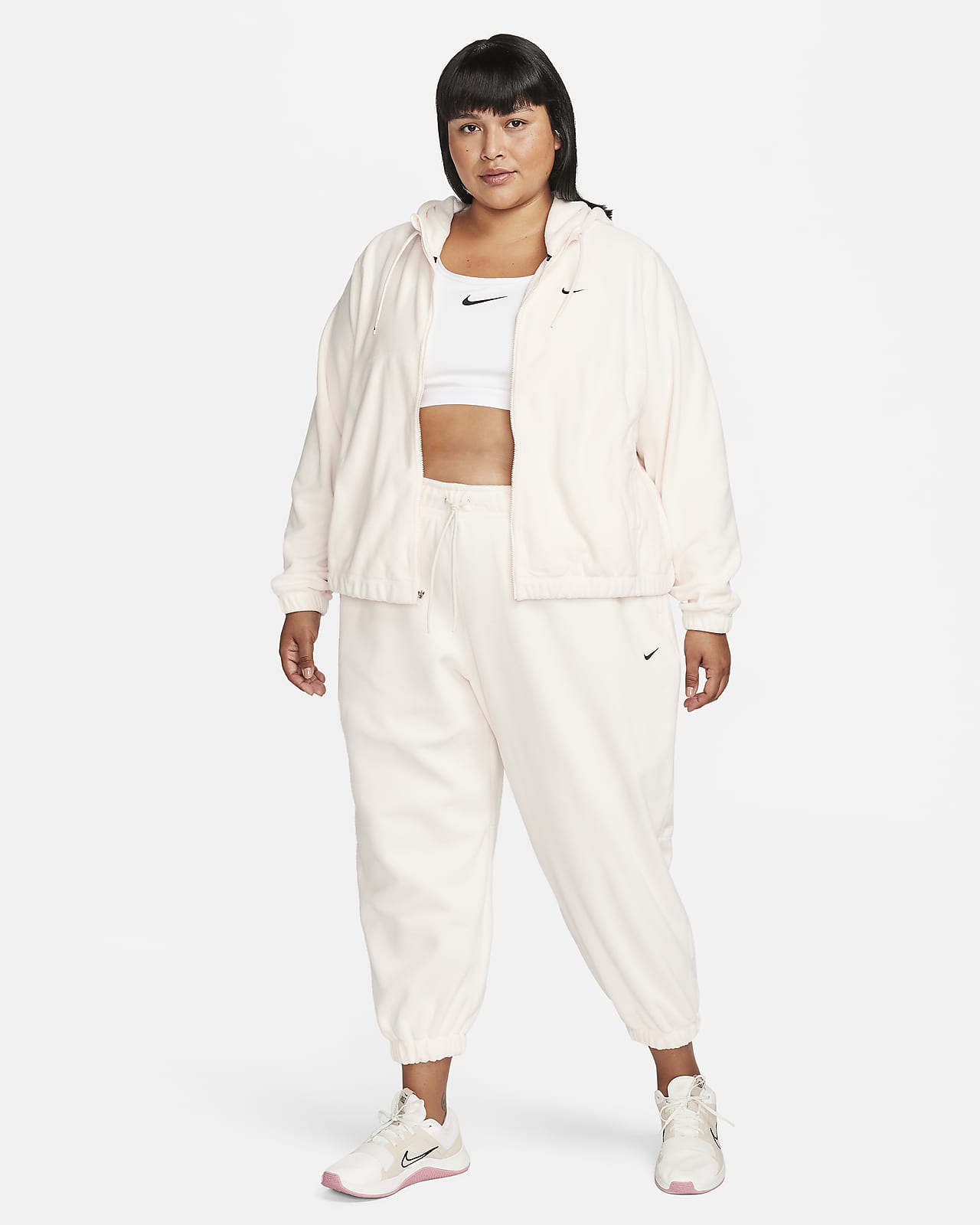 Nike Women's Plus Sportswear Essential Fleece Pants (Heather Grey