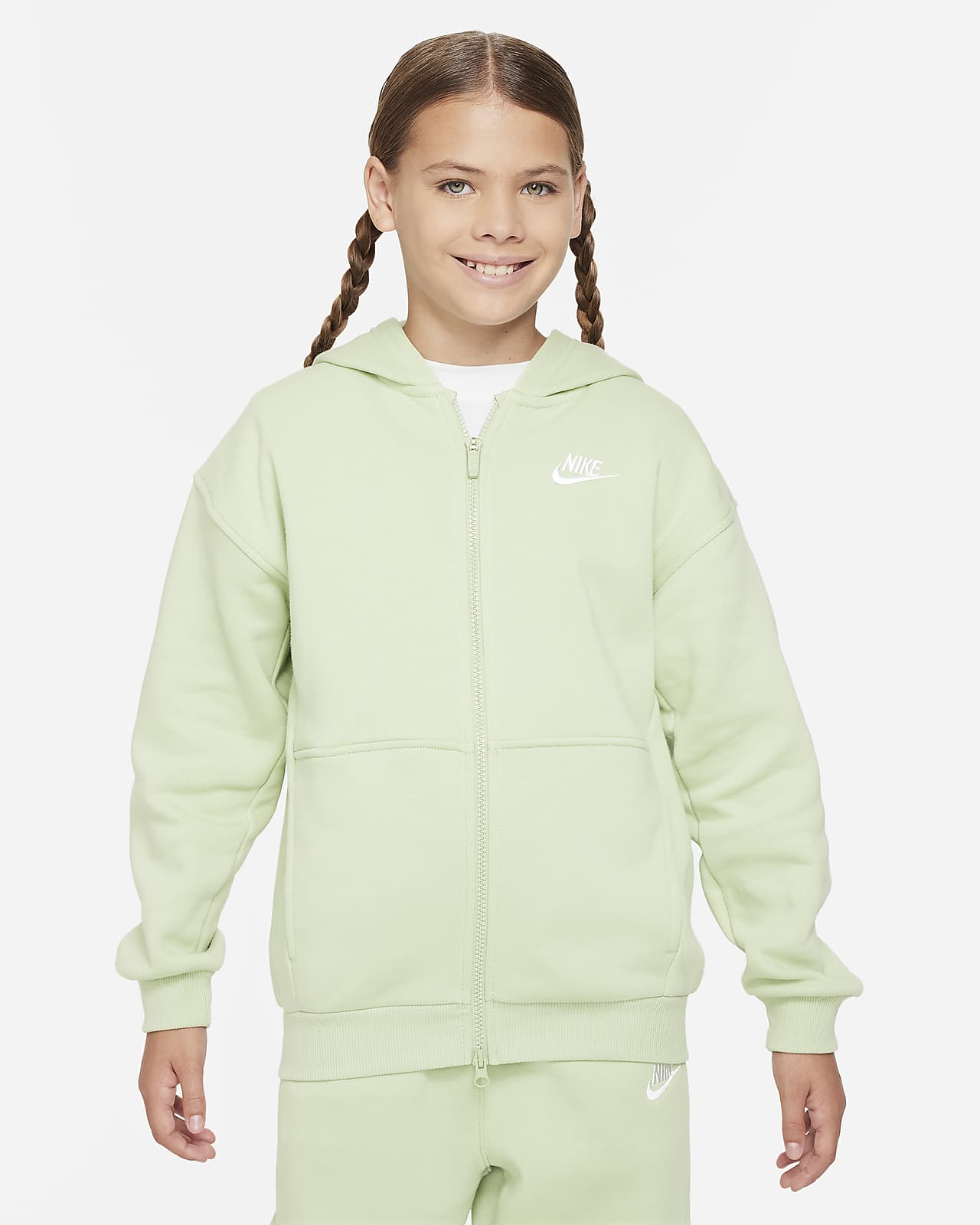Nike Sportswear Club Fleece Older Kids' (Girls') Oversized Full-Zip Hoodie