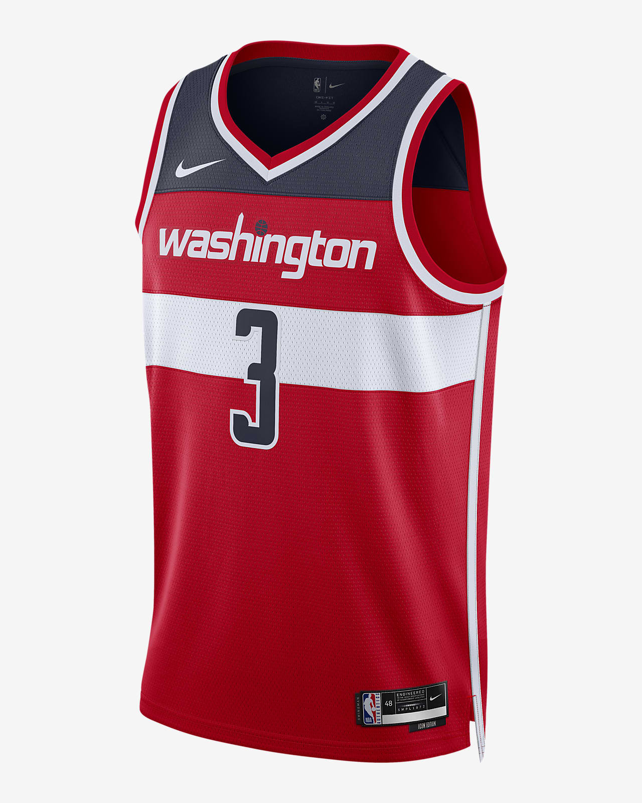 Jersey Nike Dri-FIT de la NBA Swingman para hombre Washington Wizards Icon Edition 2022/23