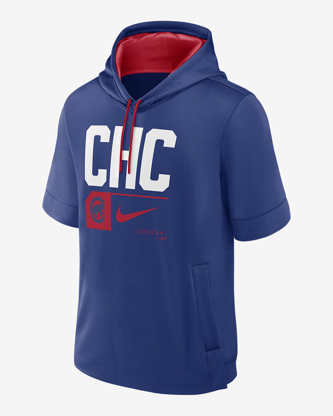 Sudadera con gorro sin cierre de manga corta Nike de la MLB para hombre Chicago Cubs Tri Code Lockup