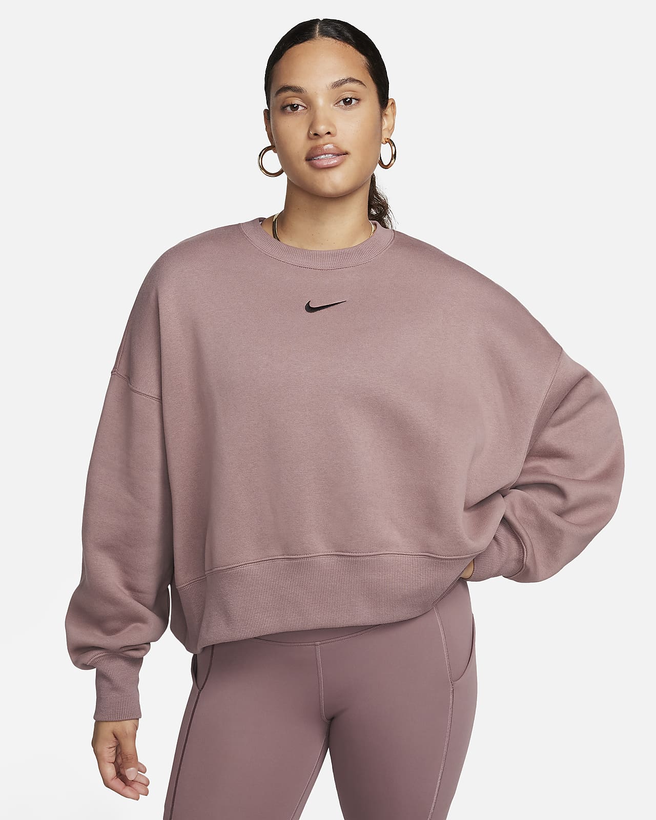 Nike Sportswear Phoenix Fleece extrán túlméretezett, kerek nyakkivágású női pulóver