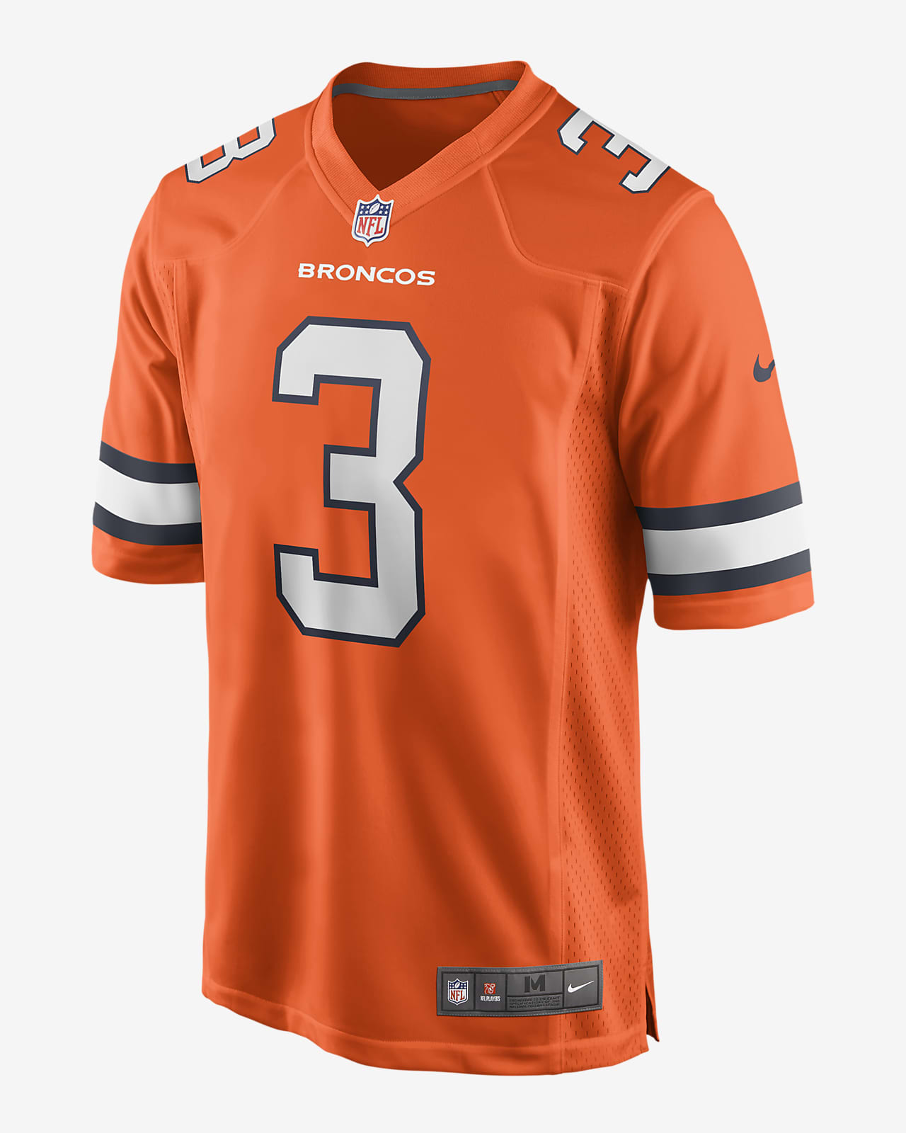 Men's Nike Russell Wilson Orange Denver Broncos Alternate Game Jersey Size: Small