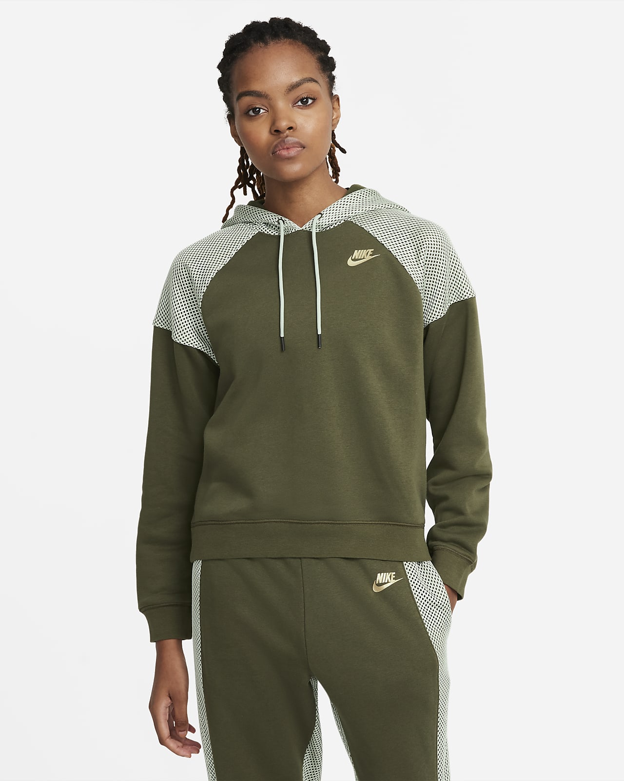 khaki hoodie nike