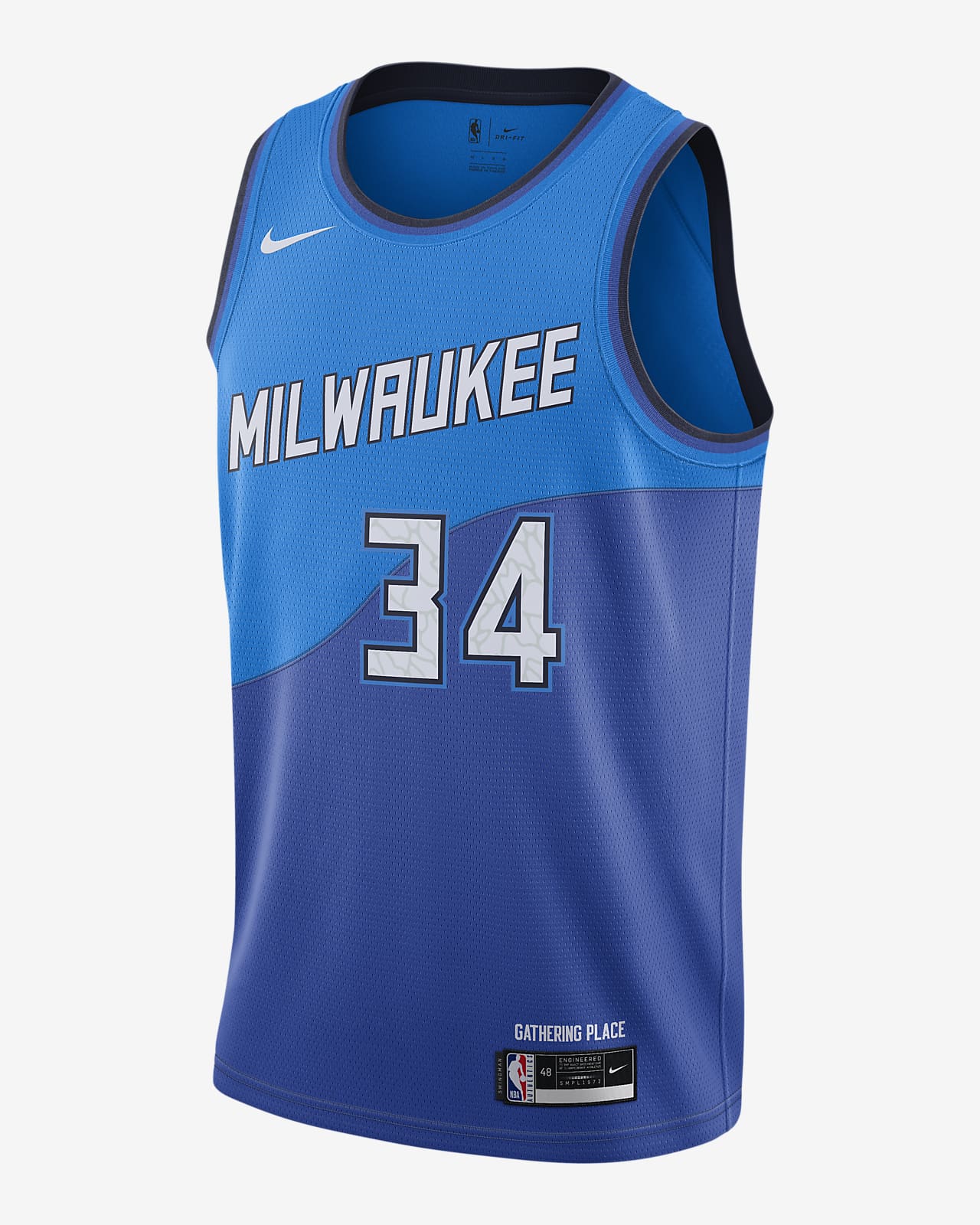 Maillot Nike NBA Swingman Milwaukee Bucks City Edition