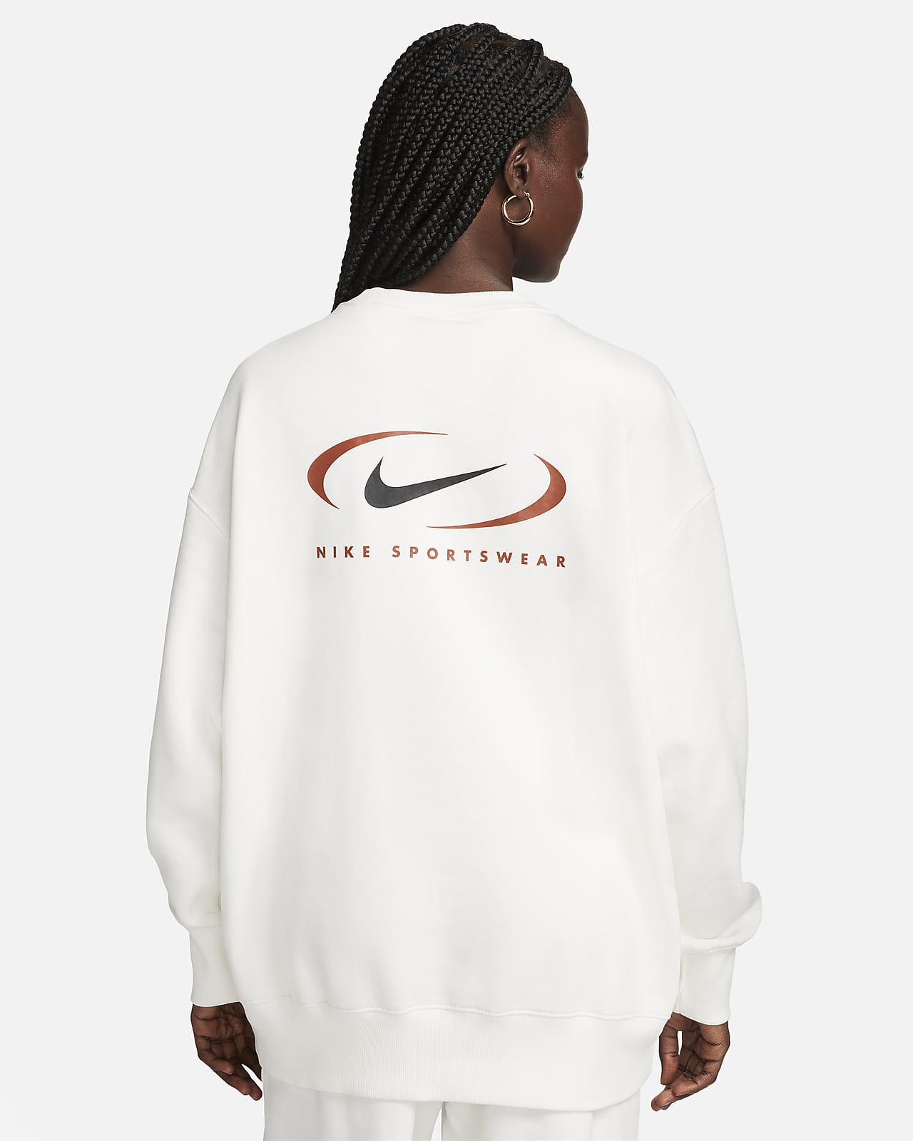 Nike Collection Phoenix Fleece oversized crew neck sweatshirt in white