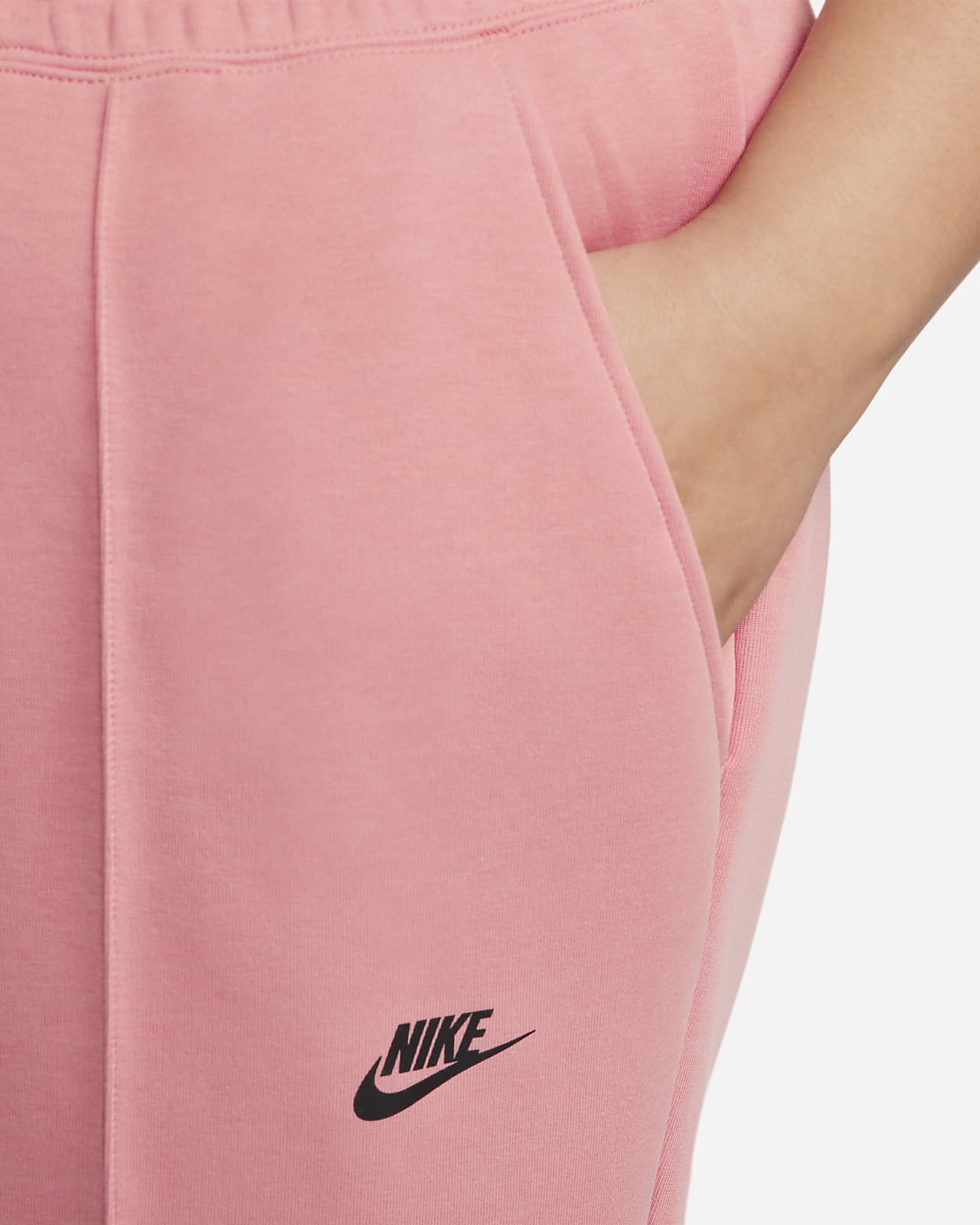 Nike Women's Fleece Pants Trousers Bottoms Sportswear Essential Green Pink
