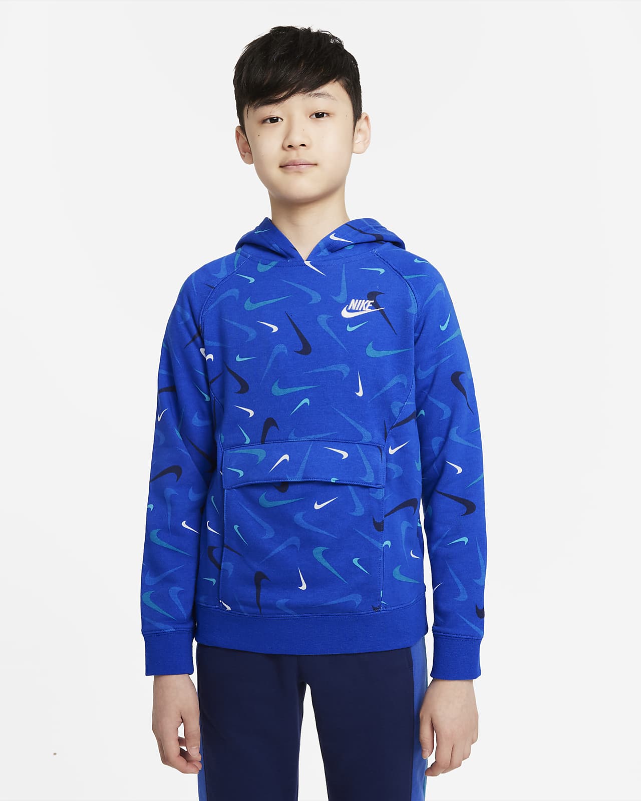 Outerstuff Nike Youth Memphis Grizzlies Navy Club Logo Fleece Sweatshirt, Boys', XL, Blue