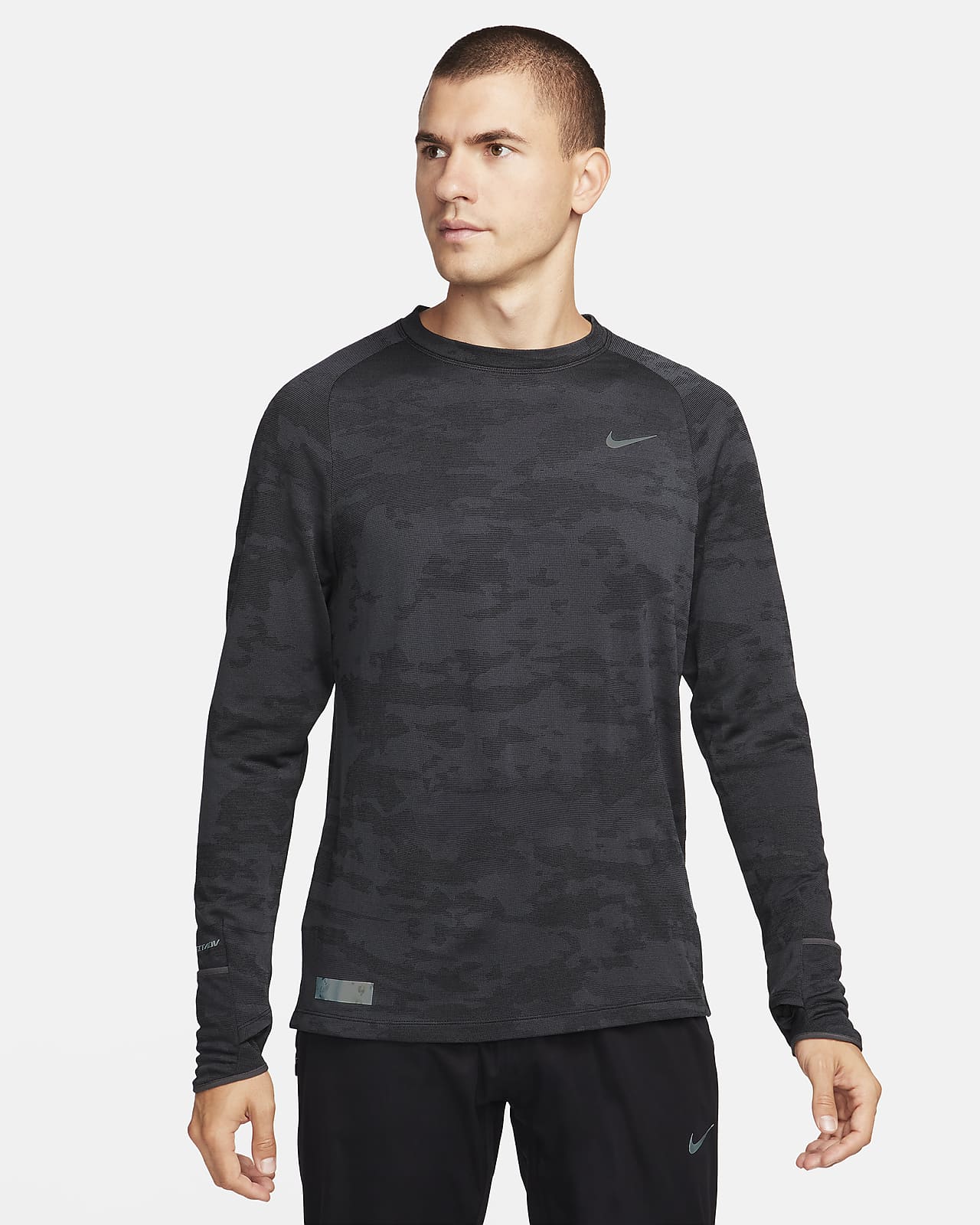 Nike Dri Fit Swoosh Run Midlayer Long Sleeve T-Shirt