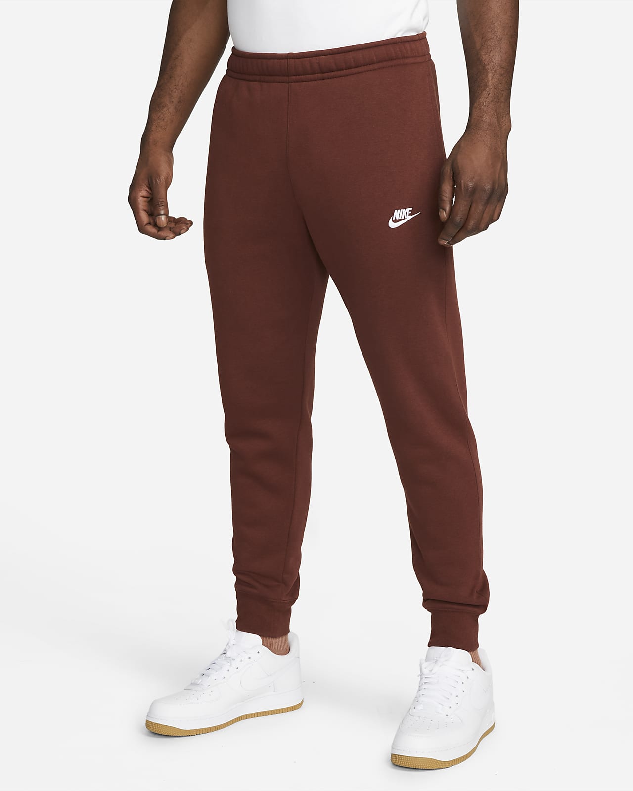 red nike club fleece joggers