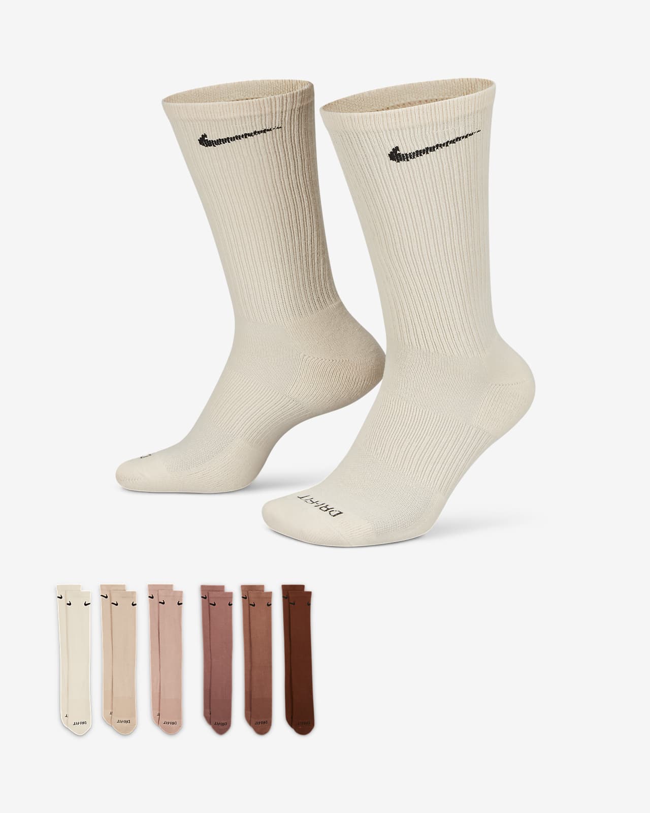 Chaussettes de training mi-mollet Nike Everyday Plus Cushioned (6 paires)