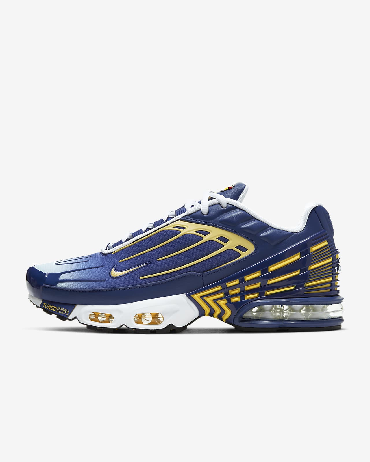 blue and yellow nike air max plus 
