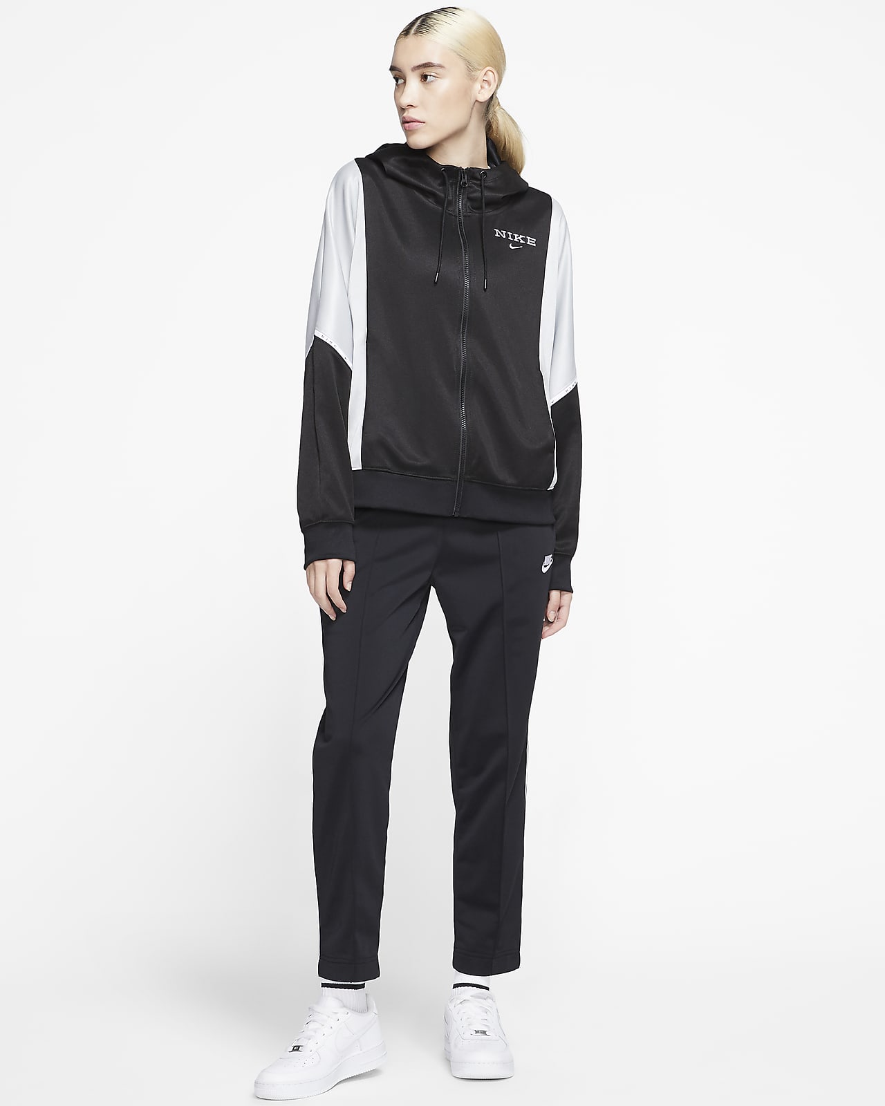 Nike Sportswear Damenjacke mit Kapuze und durchgehendem Nike Sportswear Damenjacke mit Kapuze und durchgehendem