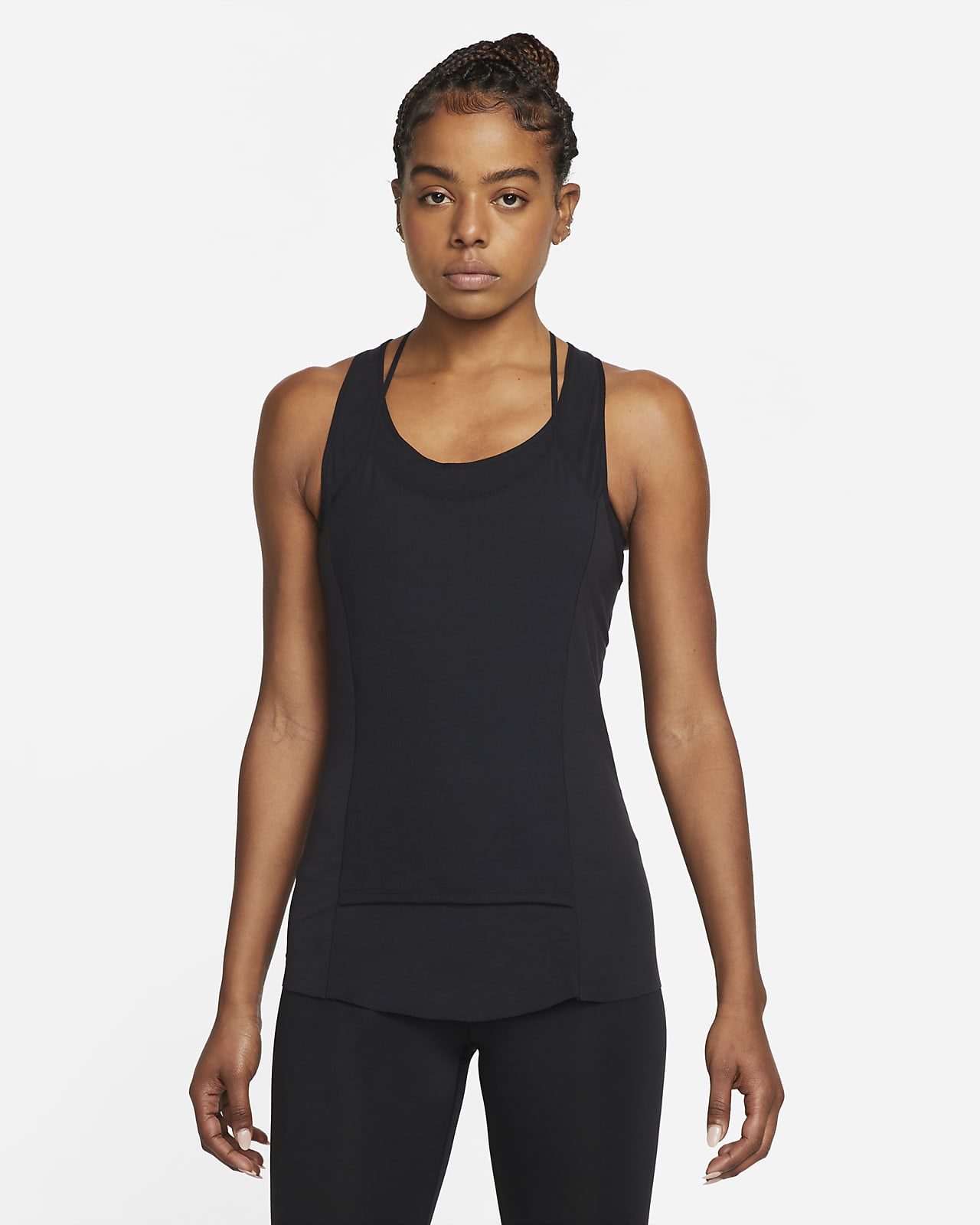 Camiseta de tirantes de tela de canalé para mujer Nike Yoga Dri-FIT Luxe